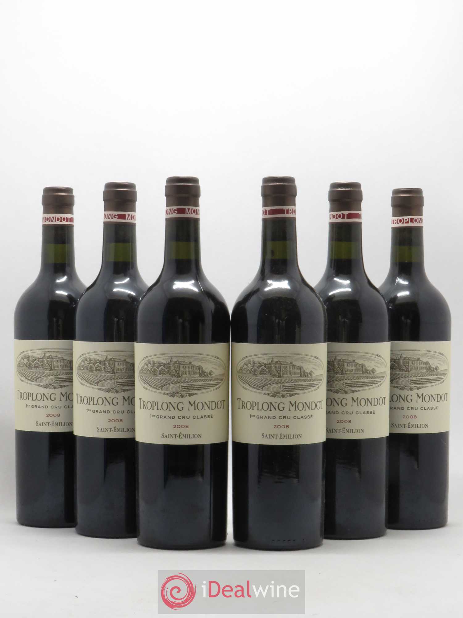 Château Troplong Mondot 1er Grand Cru Classé B 2008 - Lot de 6 bouteilles - 0