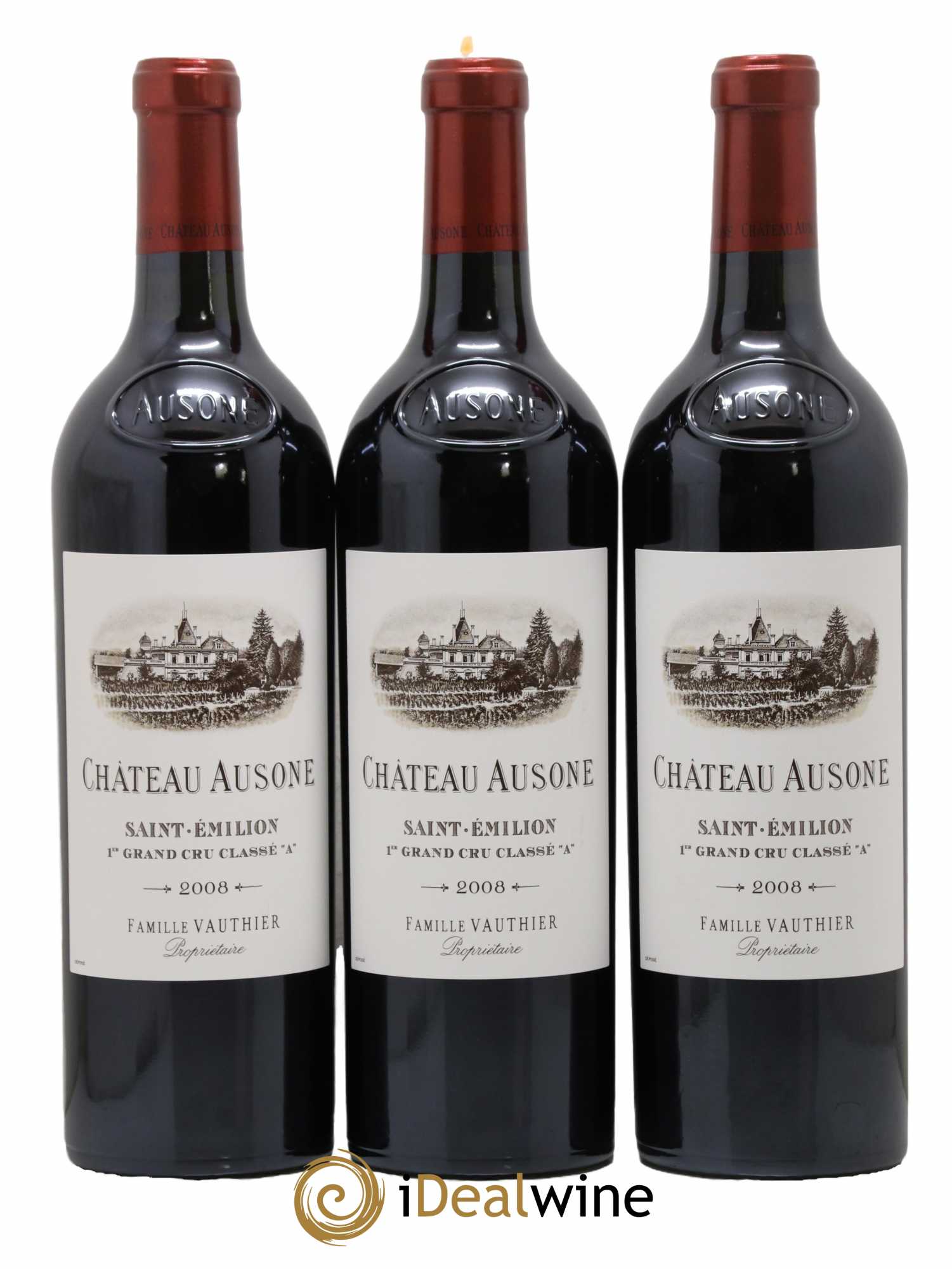 Château Ausone 1er Grand Cru Classé A 2008 - Posten von 3 Flaschen - 1
