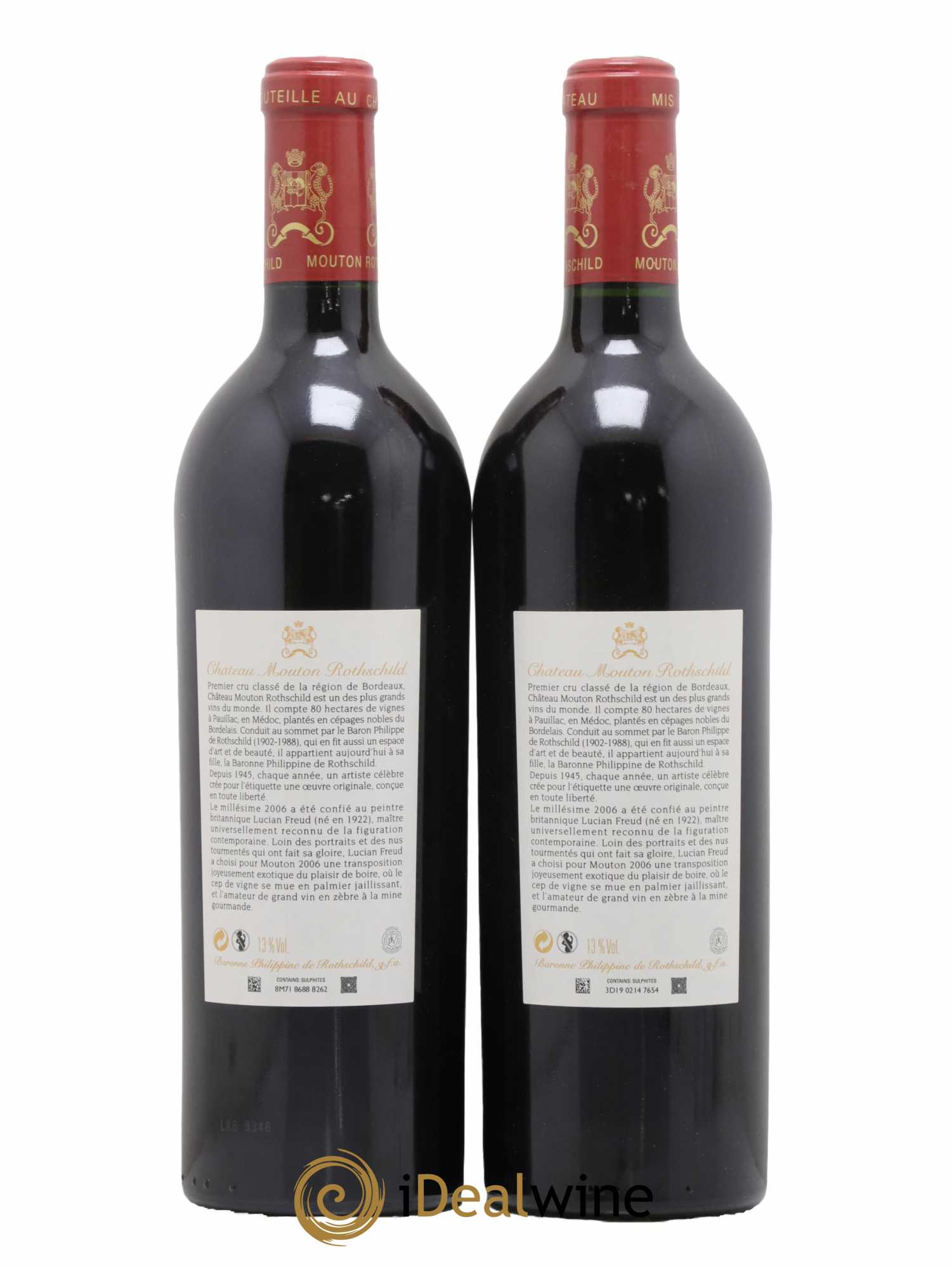 Château Mouton Rothschild 1er Grand Cru Classé 2006 - Lot de 2 bouteilles - 1