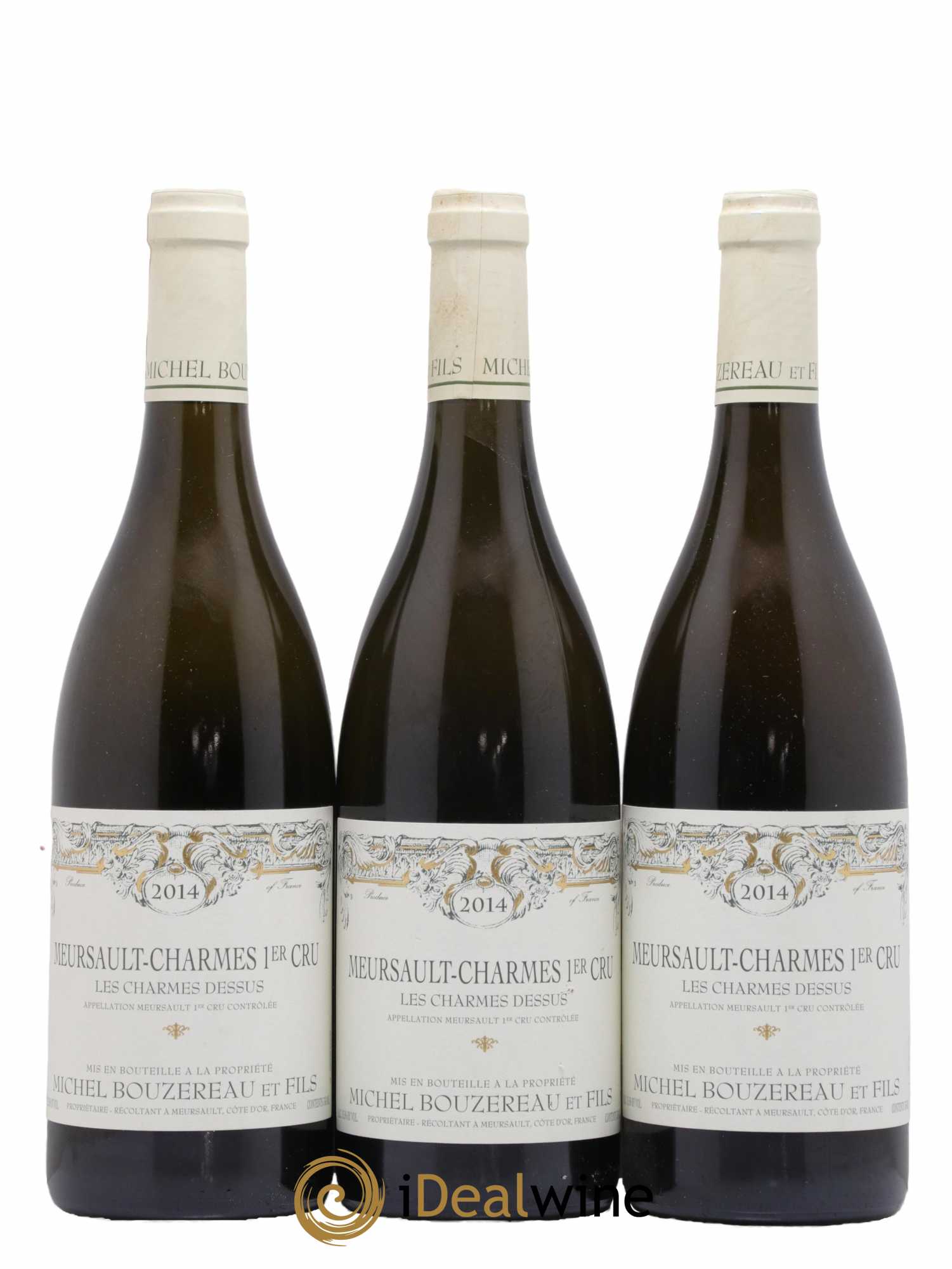 Meursault 1er Cru Charmes Les Charmes Dessus Michel Bouzereau et Fils (Domaine) 2014 - Lot de 3 bouteilles - 0