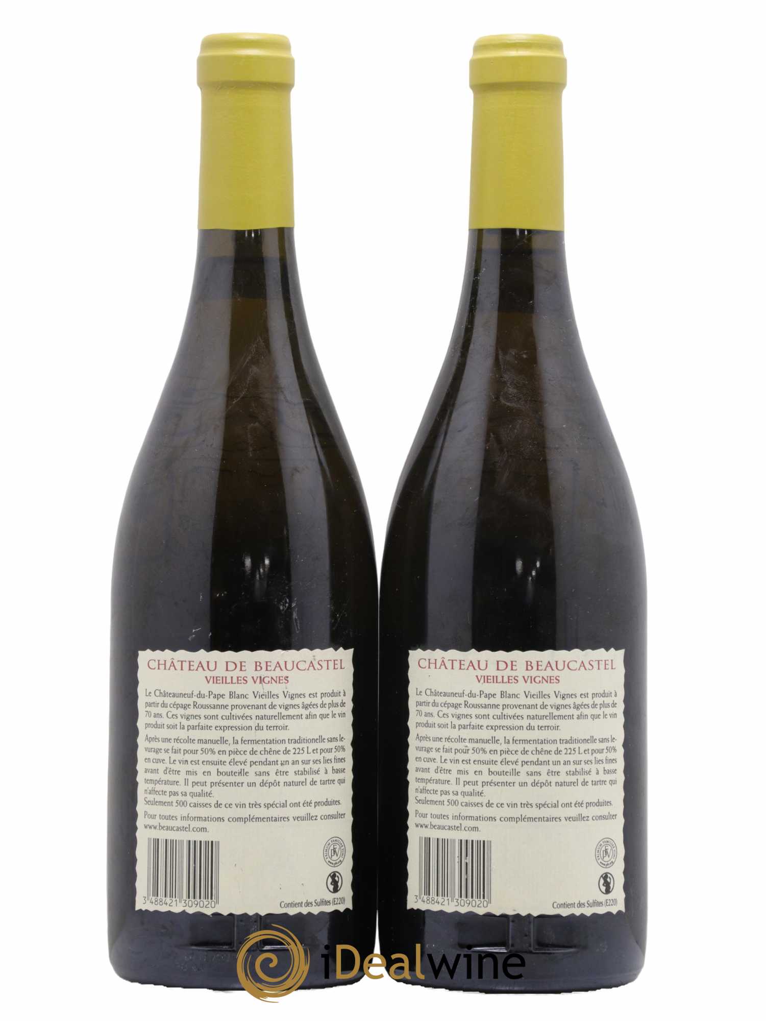 Châteauneuf-du-Pape Château de Beaucastel Vieilles vignes Roussanne Famille Perrin 2009 - Lot de 2 bouteilles - 1