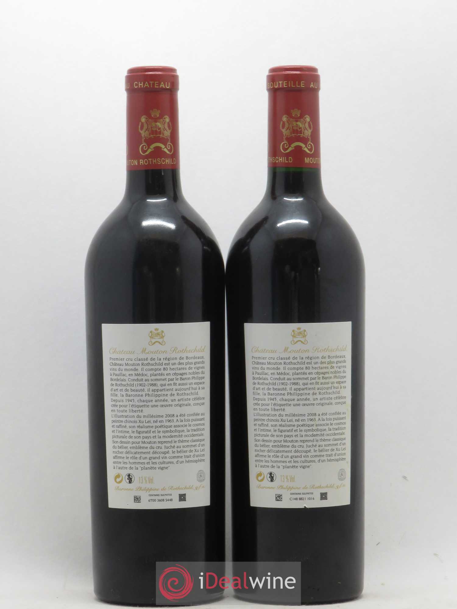 Château Mouton Rothschild 1er Grand Cru Classé 2008 - Lot de 2 bouteilles - 1