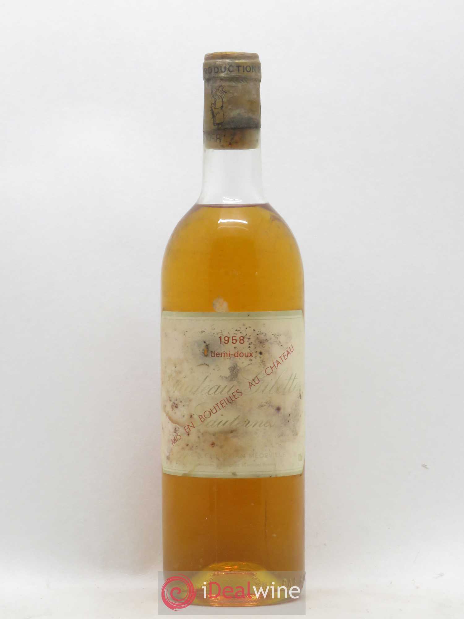 Château Gilette demi doux 1958 - Lotto di 1 bottiglia - 0