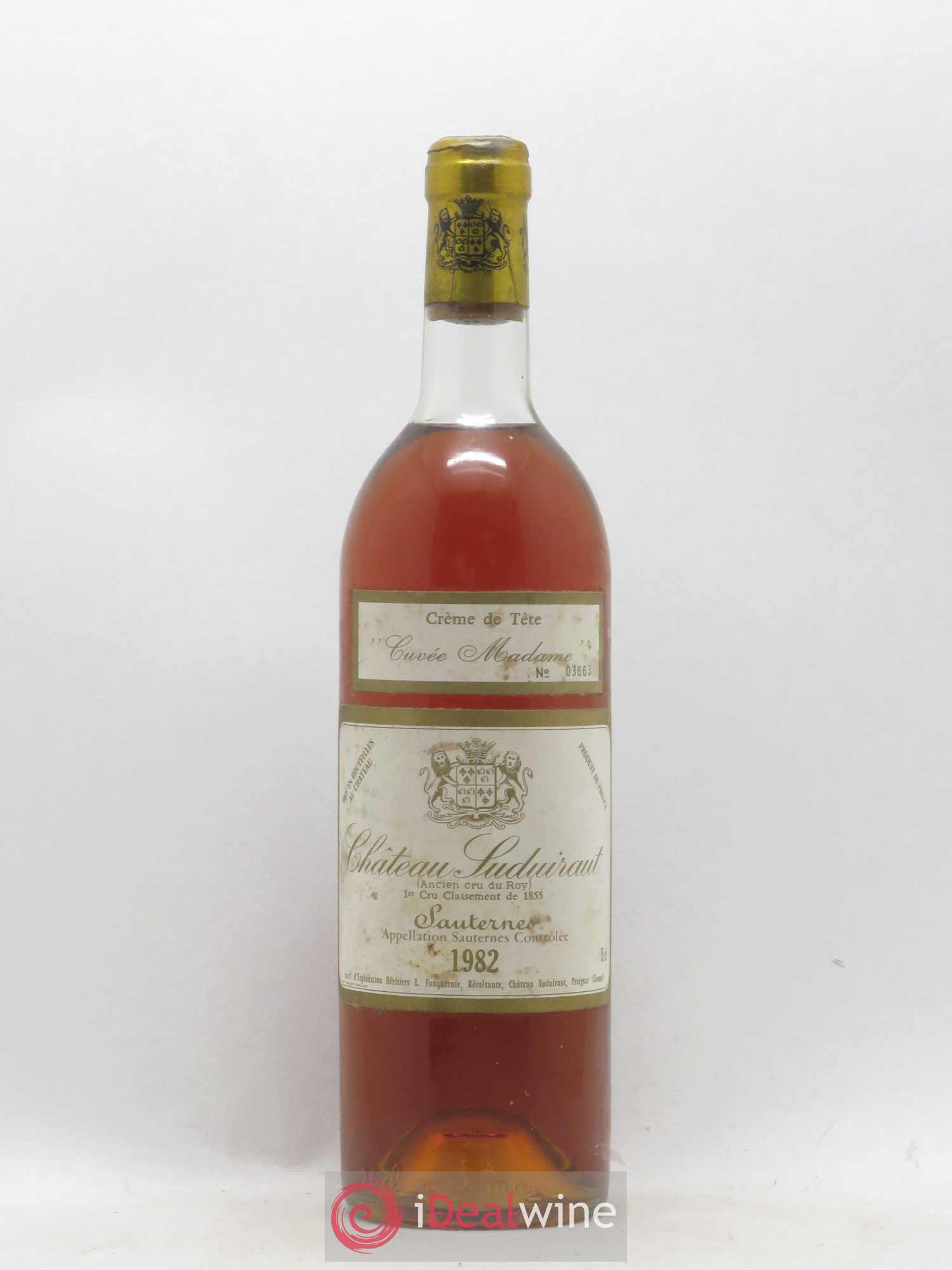 Château Suduiraut 1er Grand Cru Classé Cuvée Madame 1982 - Lotto di 1 bottiglia - 0
