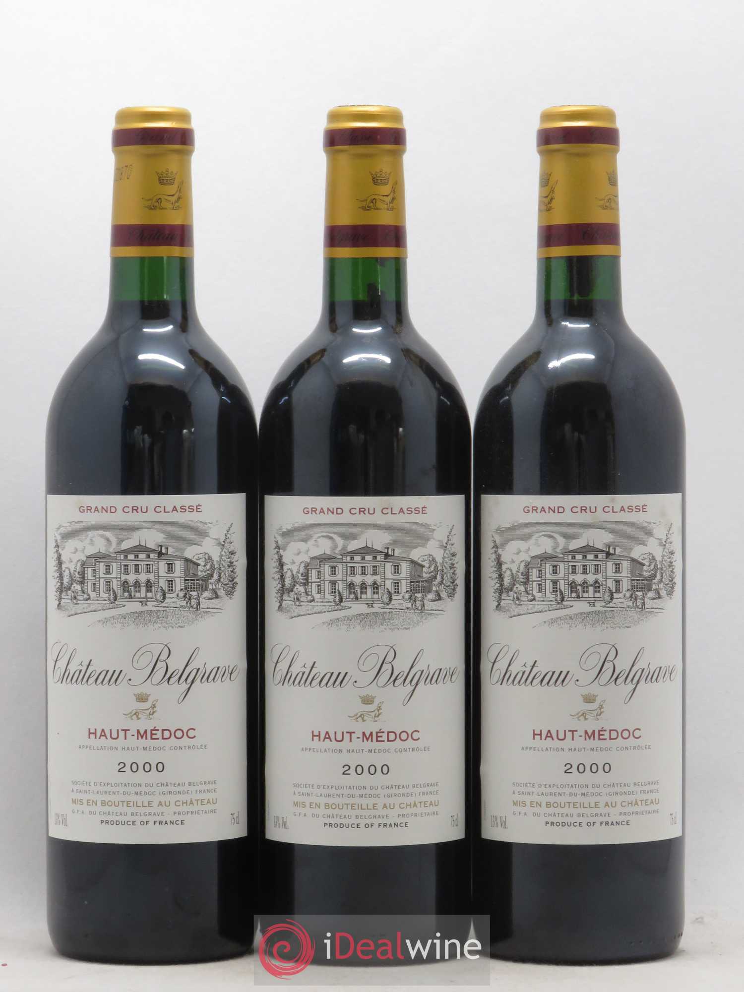 Château Belgrave 5ème Grand Cru Classé 2000 - Lot de 12 bouteilles - 1
