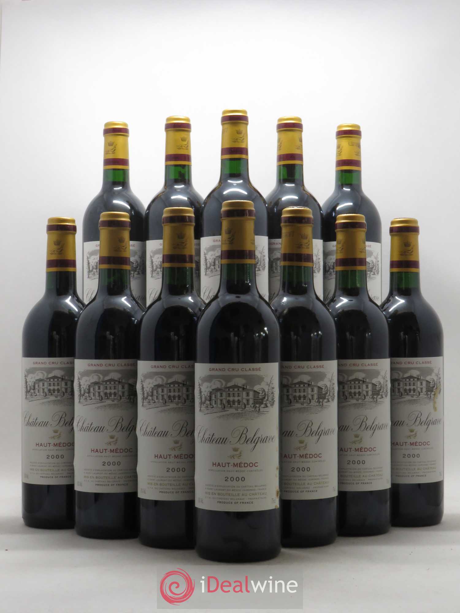 Château Belgrave 5ème Grand Cru Classé 2000 - Lot de 12 bouteilles - 0