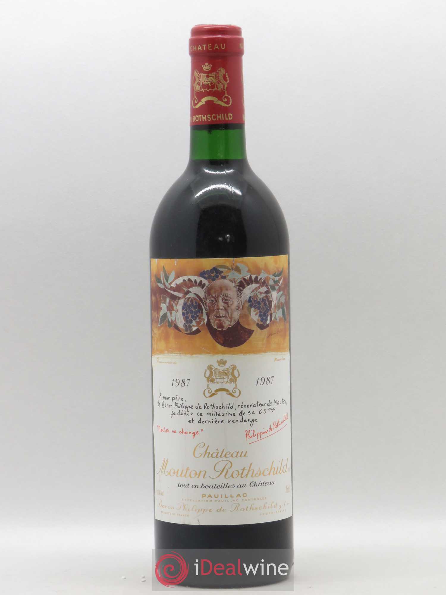 Château Mouton Rothschild 1er Grand Cru Classé 1987 - Lot de 1 bouteille - 0