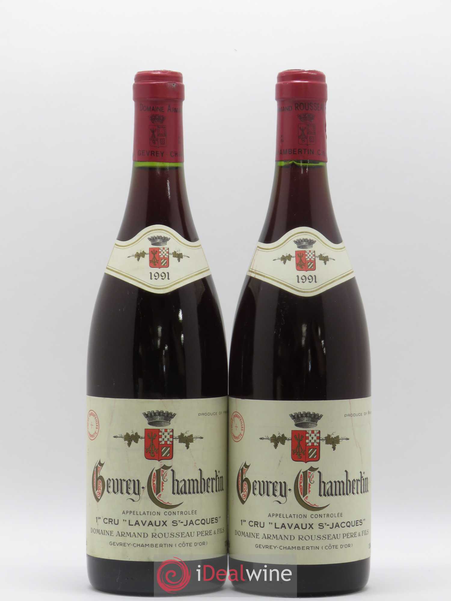 Gevrey-Chambertin 1er Cru Lavaux Saint Jacques Armand Rousseau (Domaine) 1991 - Lot de 2 bouteilles - 0