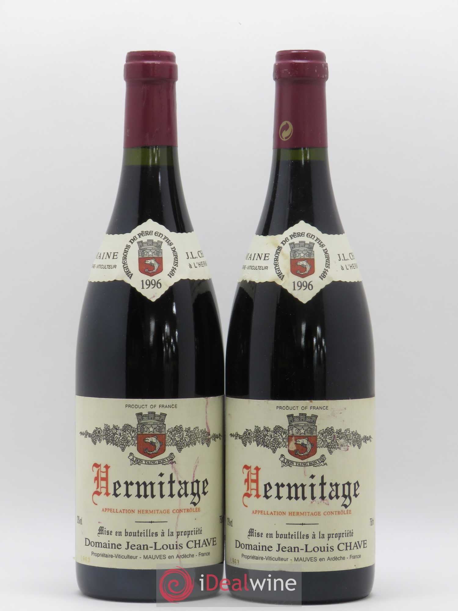 Hermitage Jean-Louis Chave 1996 - Lot de 2 bouteilles - 0