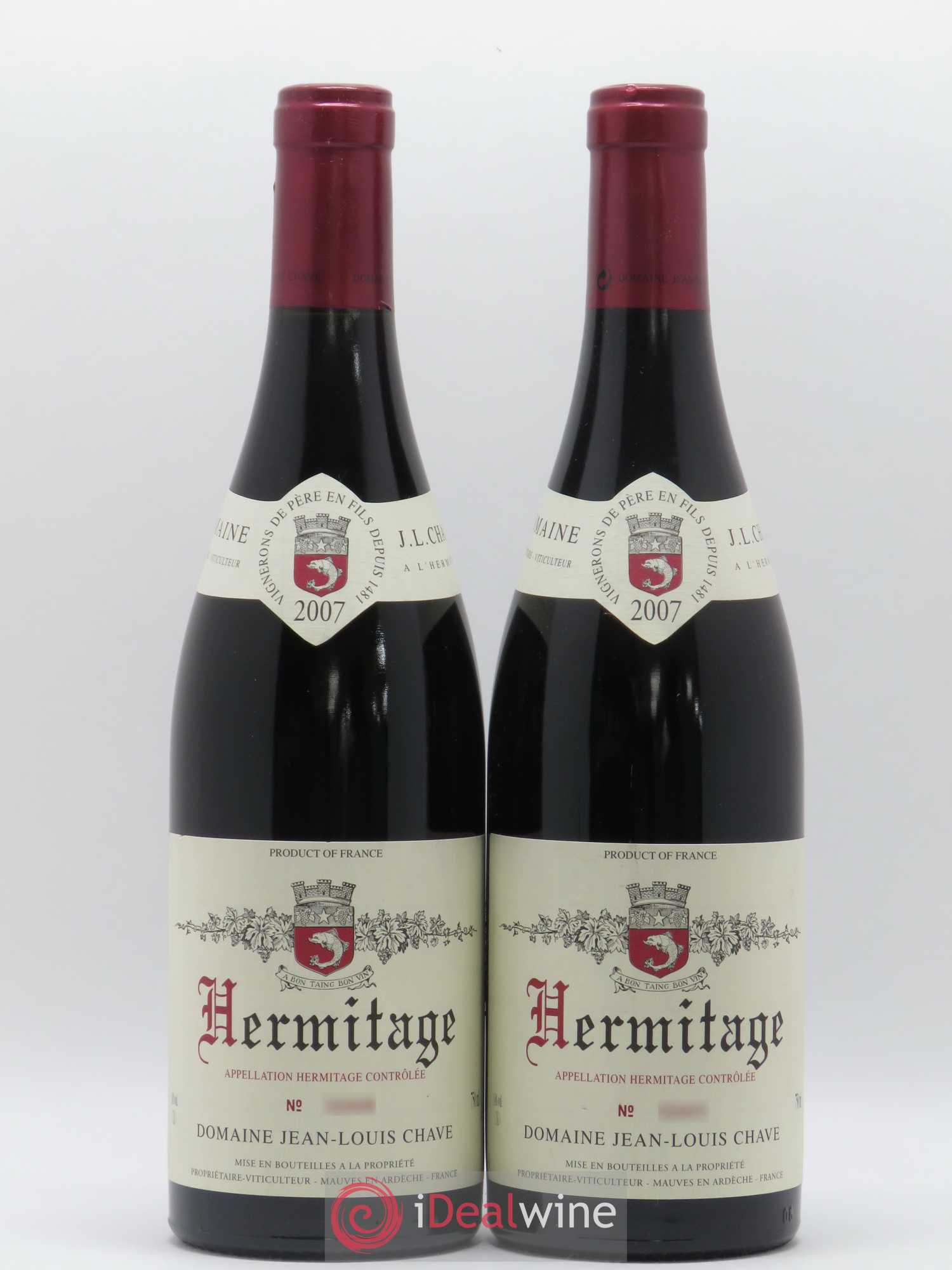 Hermitage Jean-Louis Chave 2007 - Lot de 2 bouteilles - 0