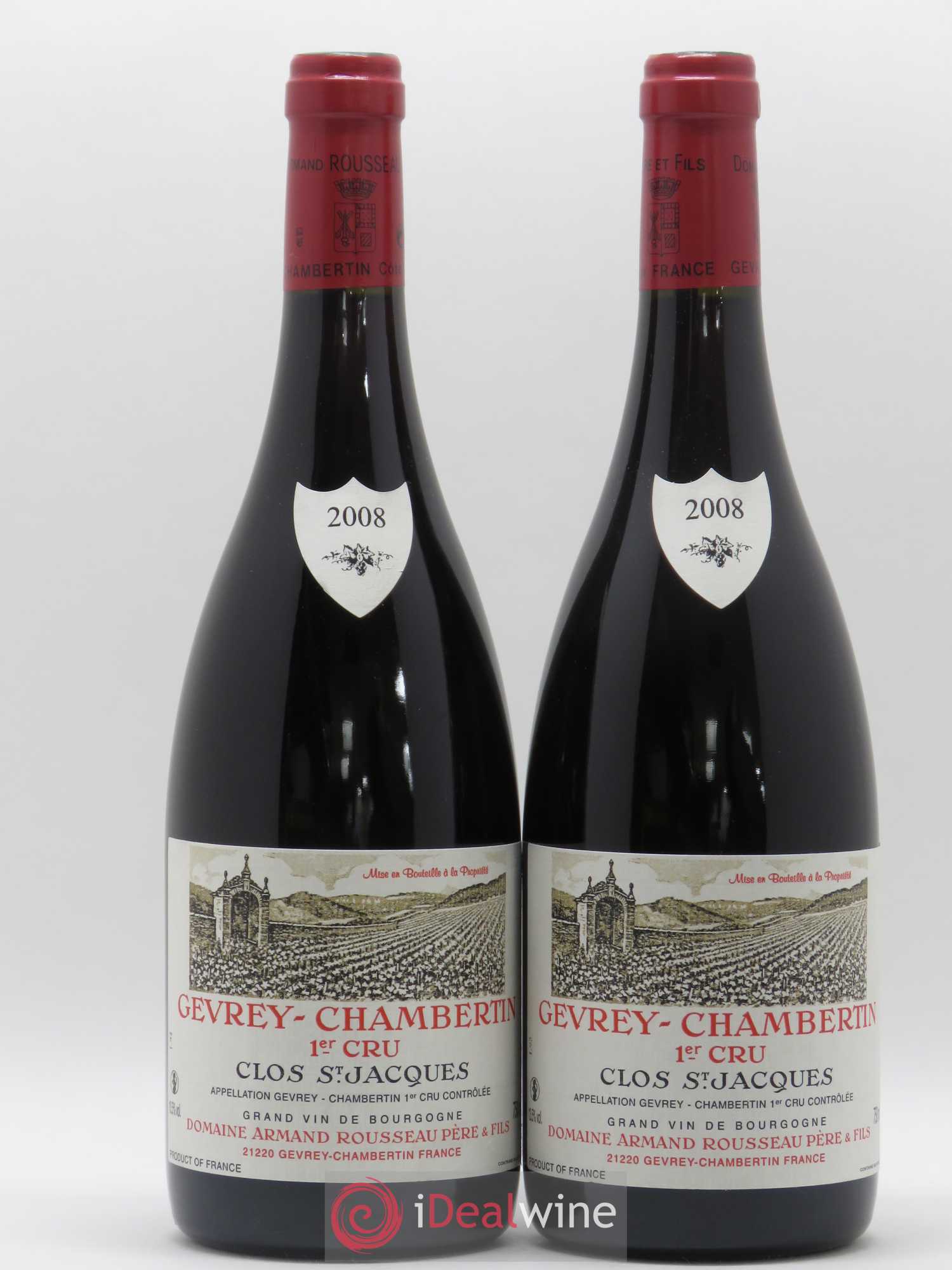 Gevrey-Chambertin 1er Cru Clos Saint-Jacques Armand Rousseau (Domaine) 2008 - Lot de 2 bouteilles - 0