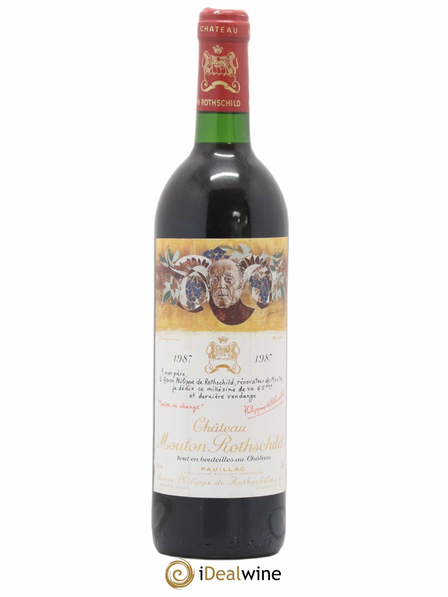 Château Mouton Rothschild 1er Grand Cru Classé 1987 - Lot de 1 bouteille - 0