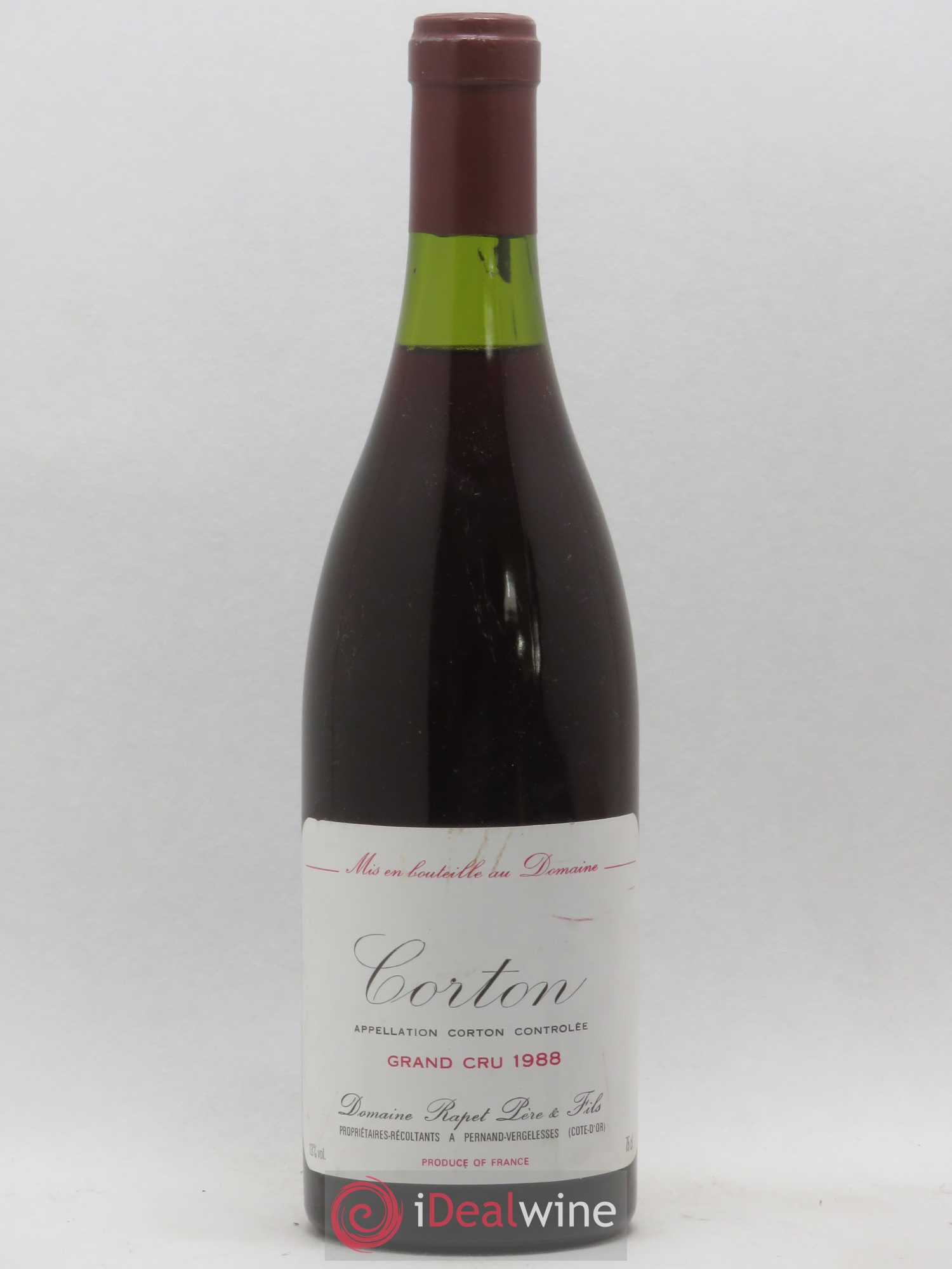 Corton Grand Cru Rapet 1988 - Lot de 1 bouteille - 0
