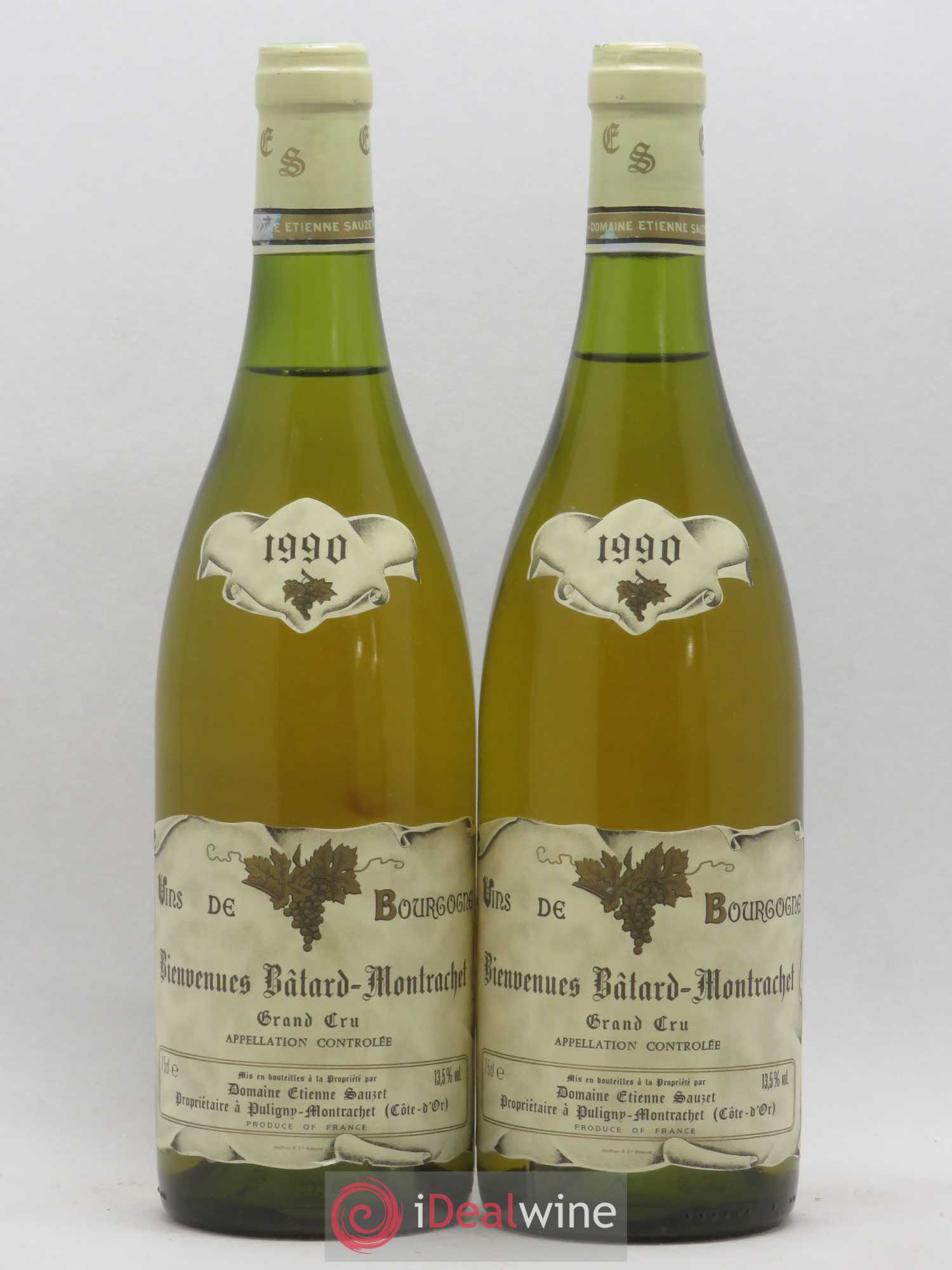Bienvenues-Bâtard-Montrachet Grand Cru Etienne Sauzet 1990 - Lot de 2 bouteilles - 0