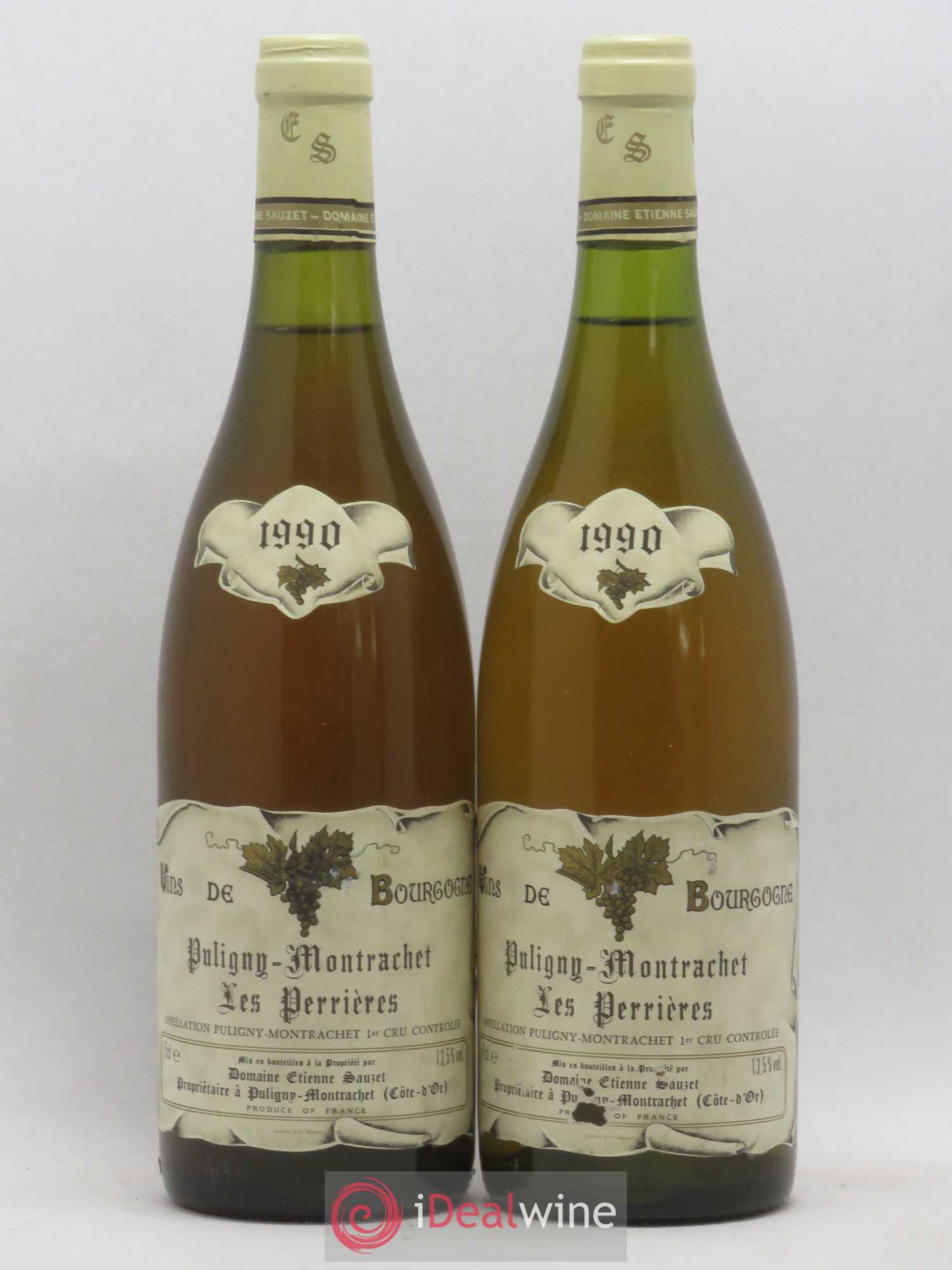 Puligny-Montrachet 1er Cru Les Perrières Etienne Sauzet 1990 - Lot de 2 bouteilles - 0