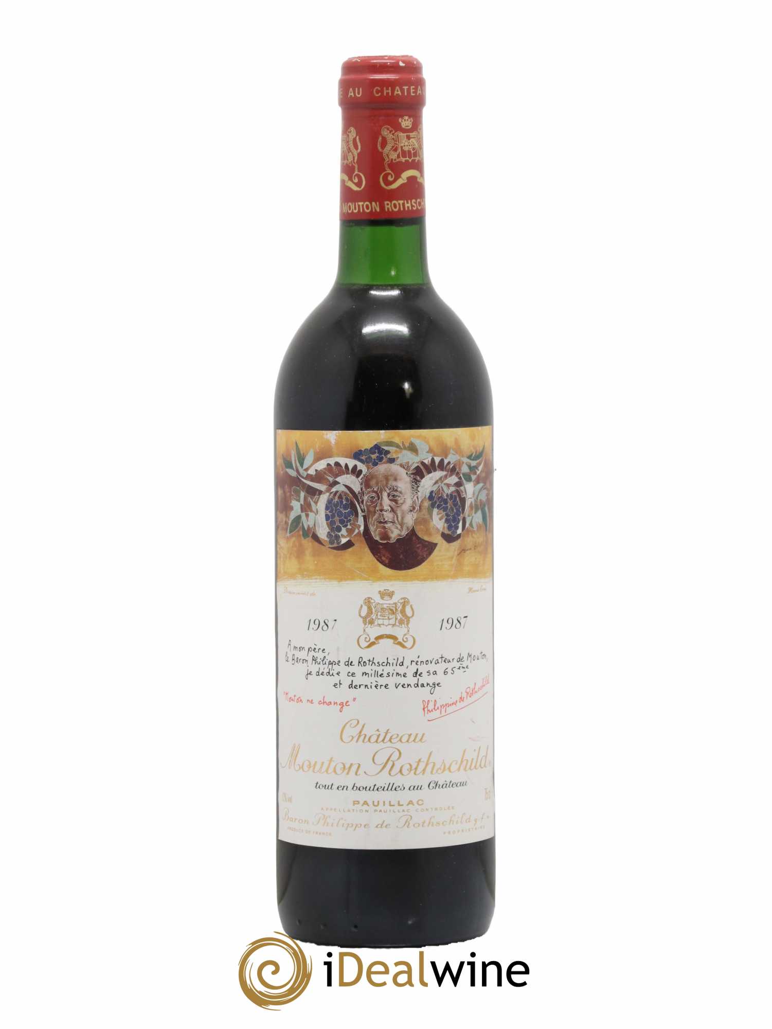 Château Mouton Rothschild 1er Grand Cru Classé 1987 - Lot de 1 bouteille - 0
