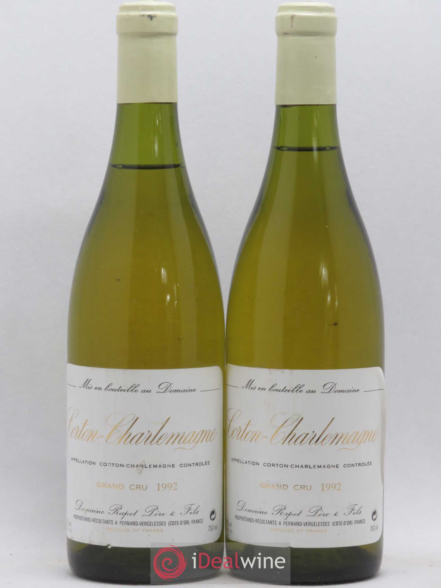 Corton-Charlemagne Grand Cru Rapet Père & Fils 1992 - Lot de 2 bouteilles - 0