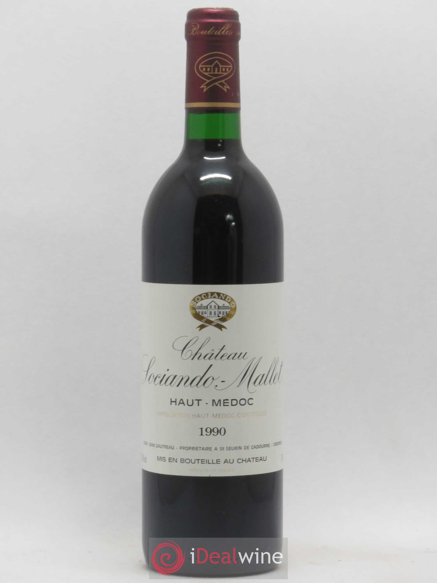 Château Sociando Mallet 1990 - Lot de 1 bouteille - 0