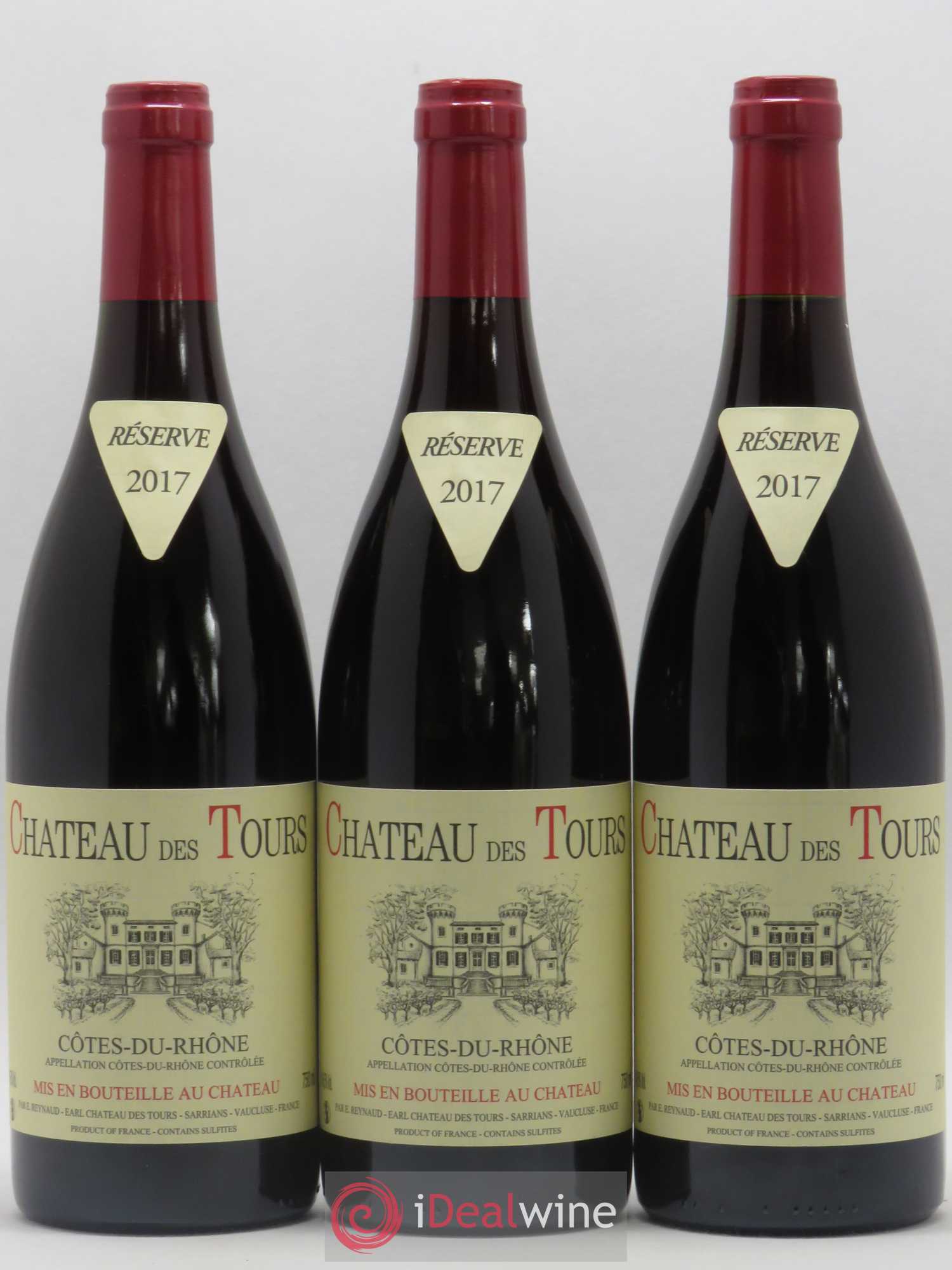 Côtes-du-Rhône Château des Tours Emmanuel Reynaud 2017 - Lot de 3 bouteilles - 0