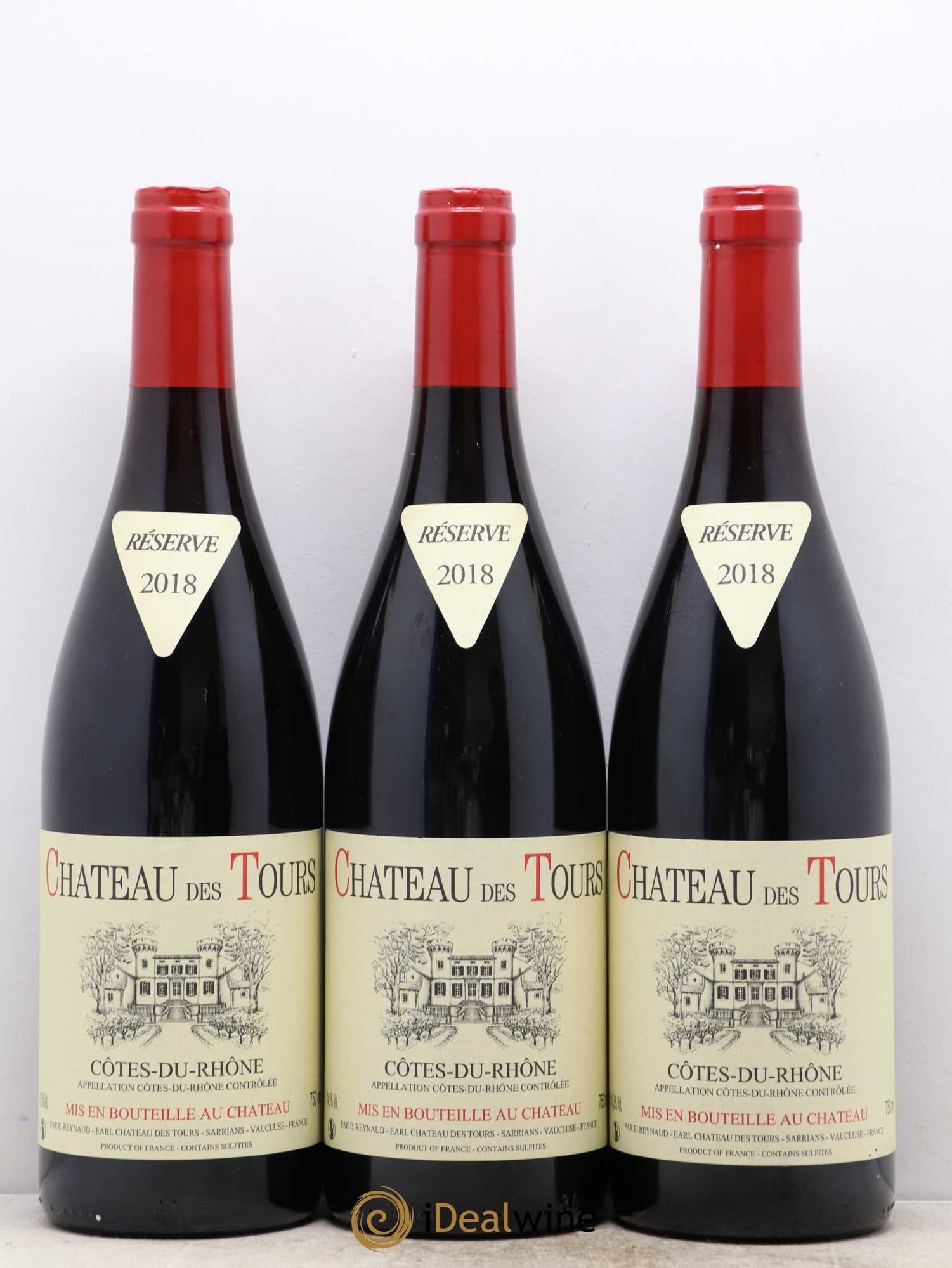 Côtes-du-Rhône Château des Tours Emmanuel Reynaud 2018 - Lot de 3 bouteilles - 0