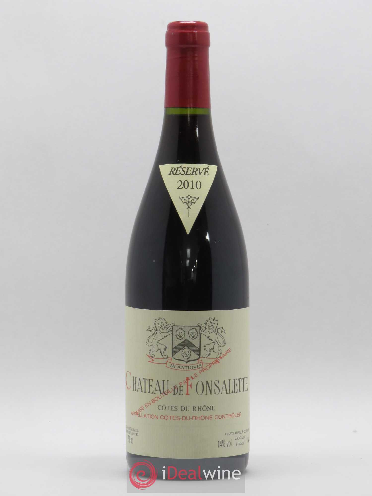 Côtes-du-Rhône Château de Fonsalette Emmanuel Reynaud 2010 - Lot de 1 bouteille - 0