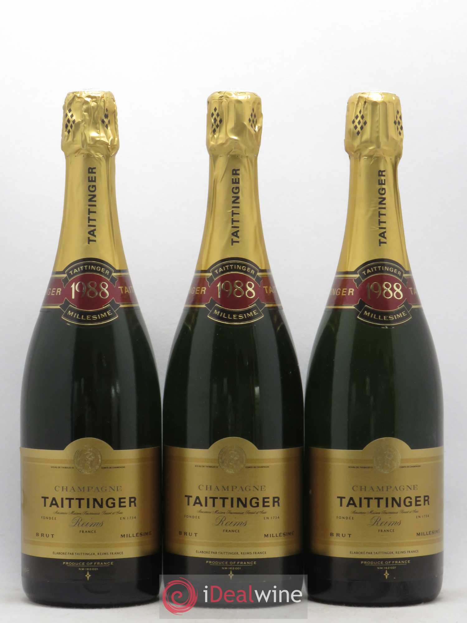 Brut Réserve Taittinger 1988 - Lot de 3 bouteilles - 0