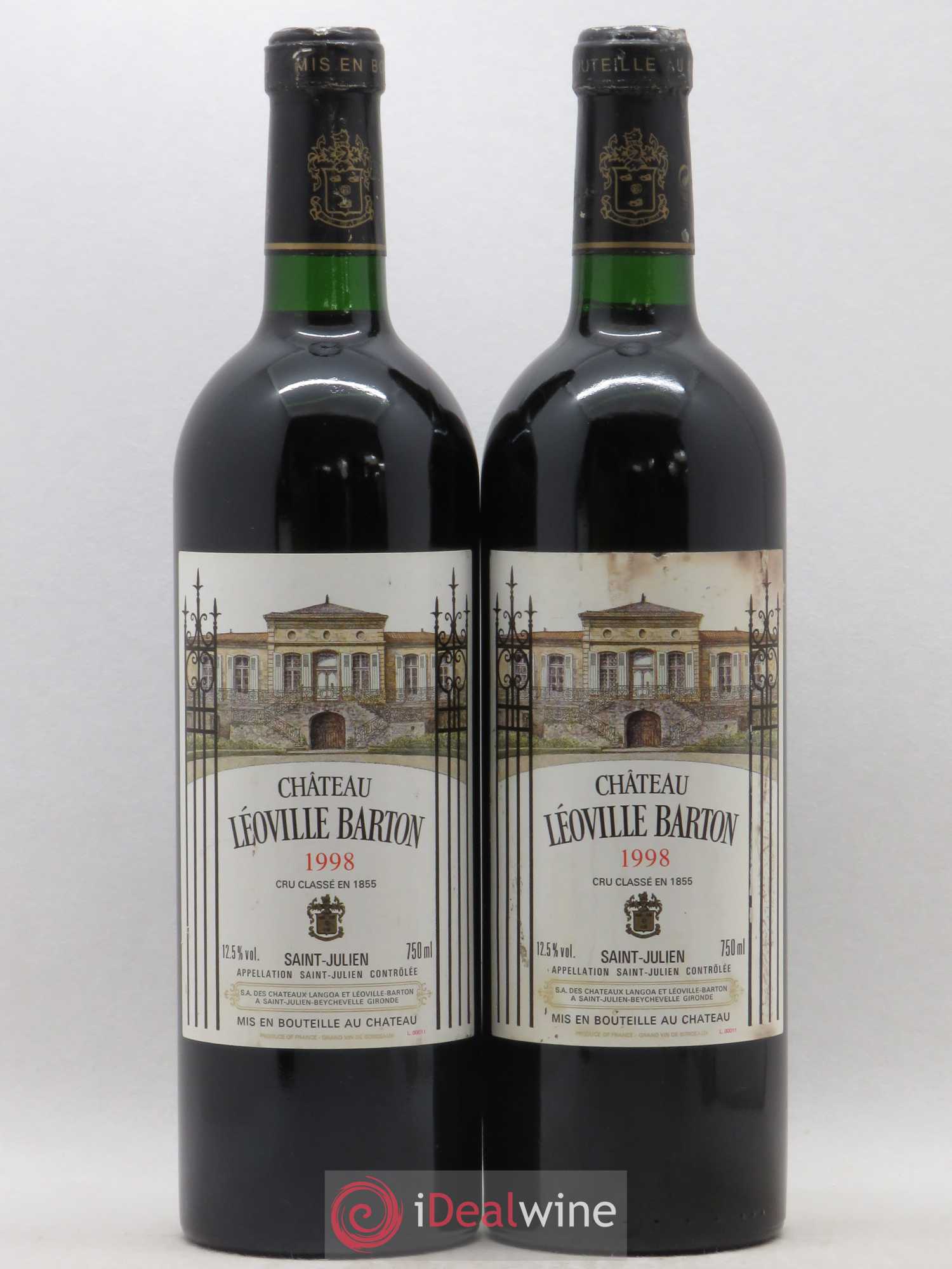 Château Léoville Barton 2ème Grand Cru Classé 1998 - Lot de 2 bouteilles - 0
