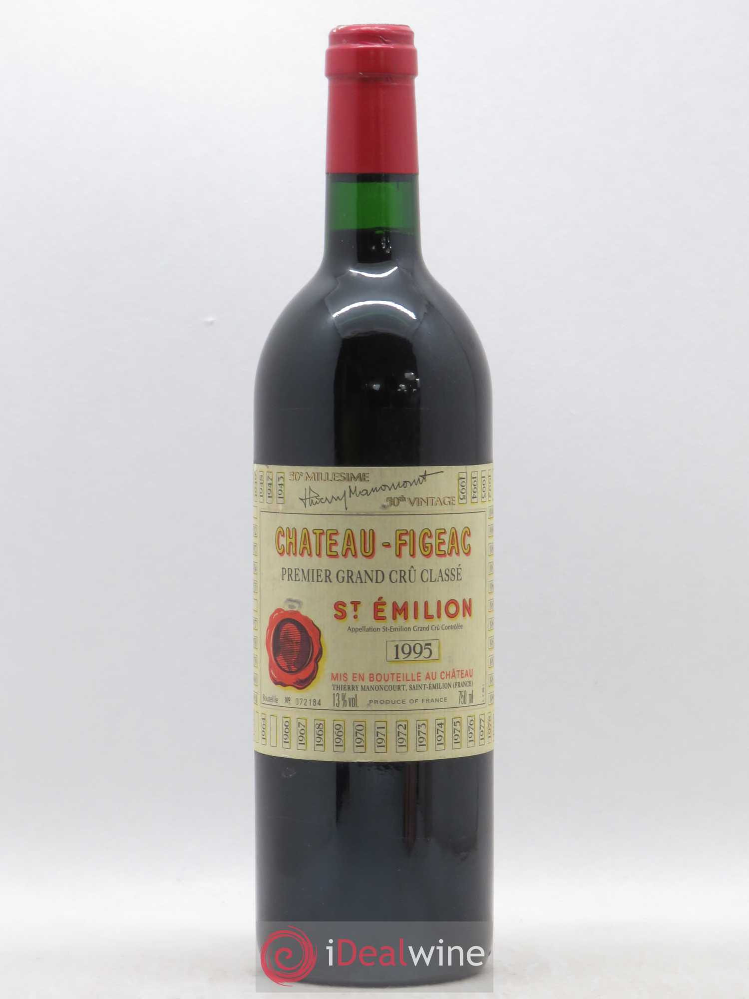 Château Figeac 1er Grand Cru Classé A 1995 - Lot de 1 bouteille - 0