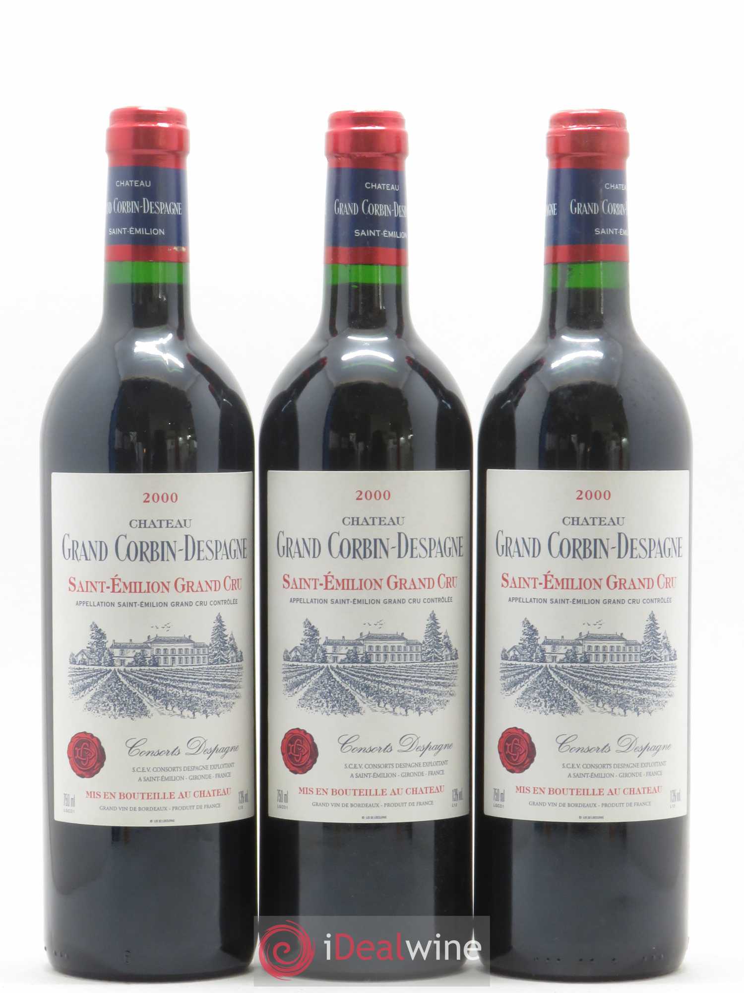 Château Grand Corbin Despagne Grand Cru Classé 2000 - Lot de 6 bouteilles - 1