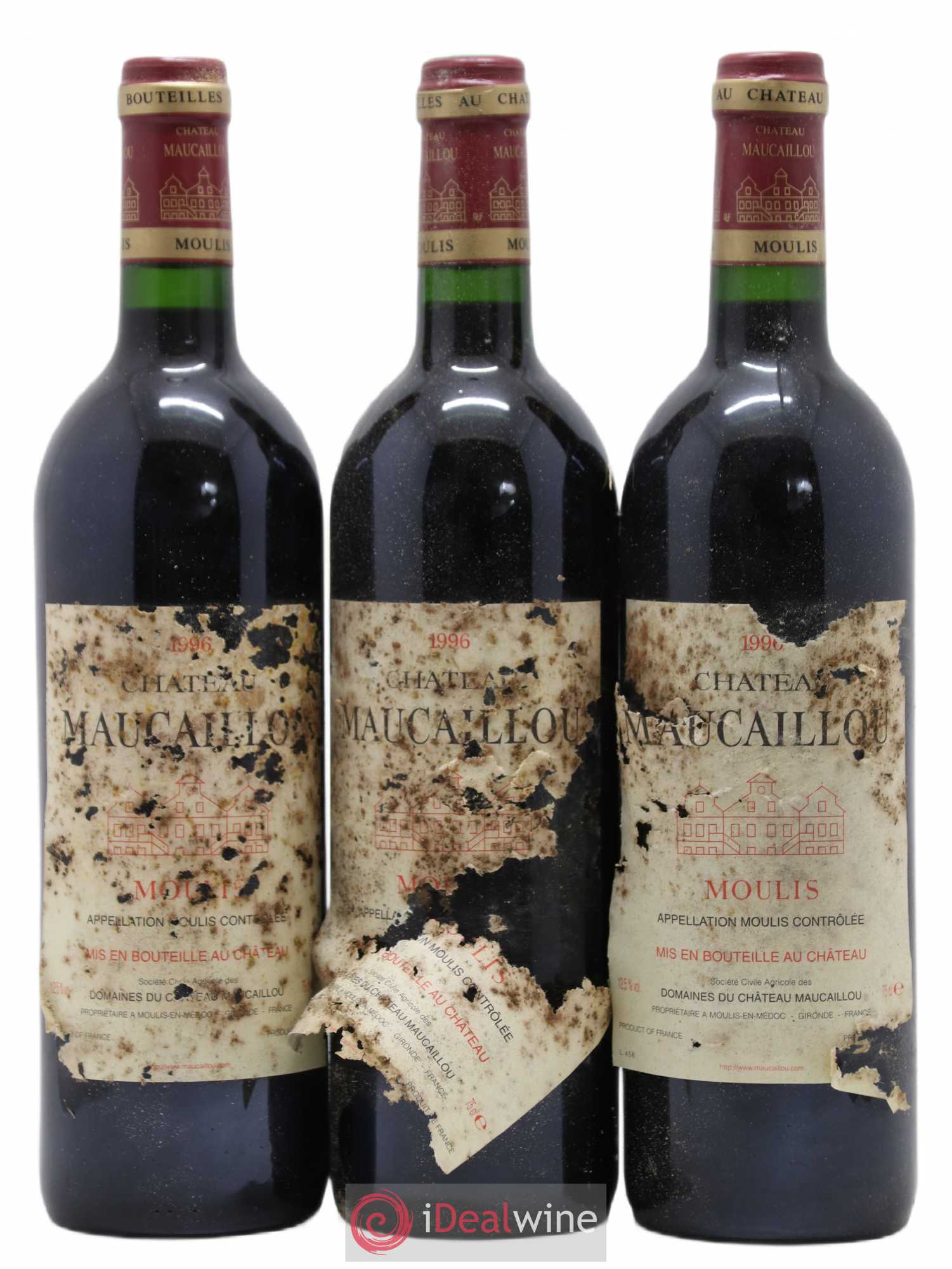 Château Maucaillou 1996 - Lot de 3 bouteilles - 0