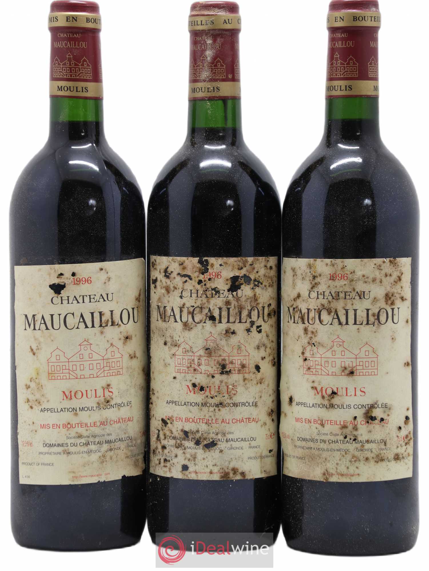 Château Maucaillou 1996 - Lot de 3 bouteilles - 0