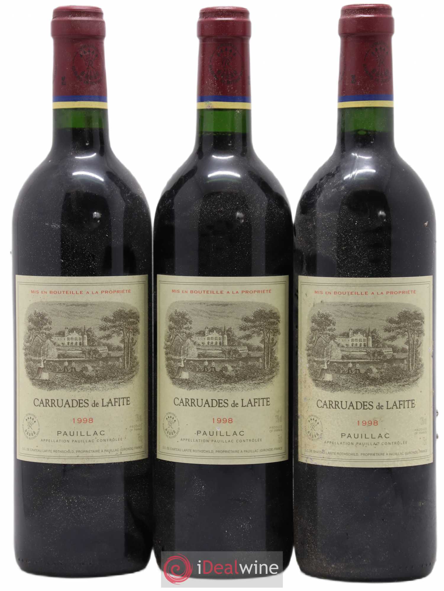 Carruades de Lafite Rothschild Second Vin 1998 - Lot de 3 bouteilles - 0