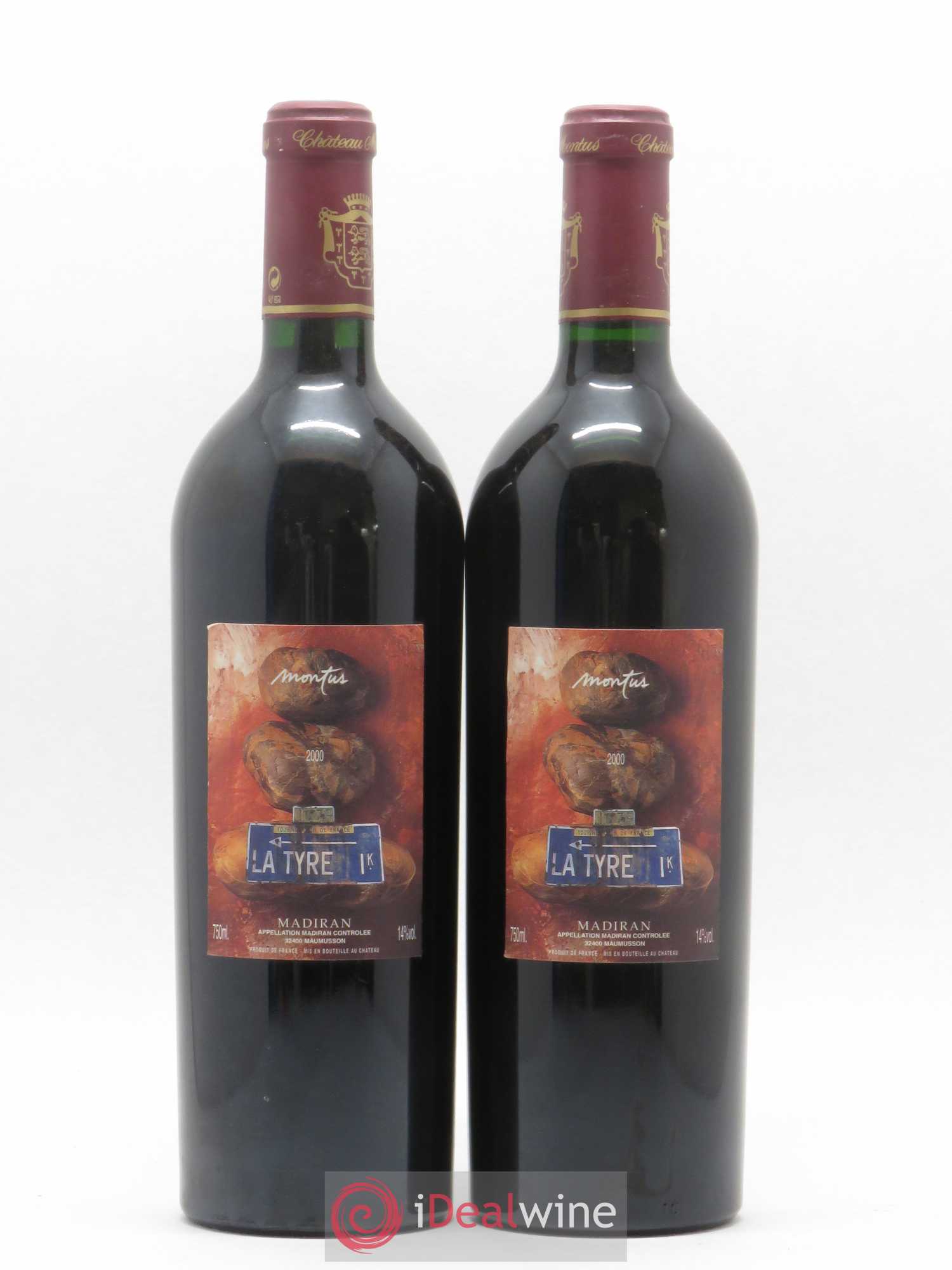 Madiran Château Montus-La Tyre Alain Brumont 2000 - Lot de 2 bouteilles - 0
