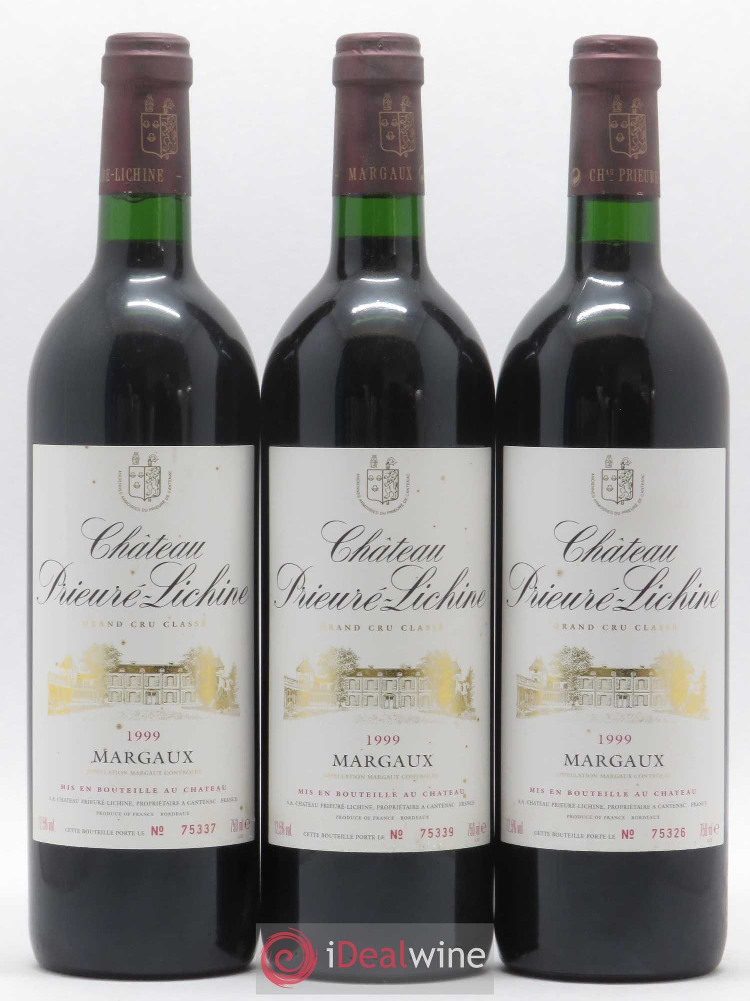 Château Prieuré Lichine 4ème Grand Cru Classé 1999 - Lot de 3 bouteilles - 0