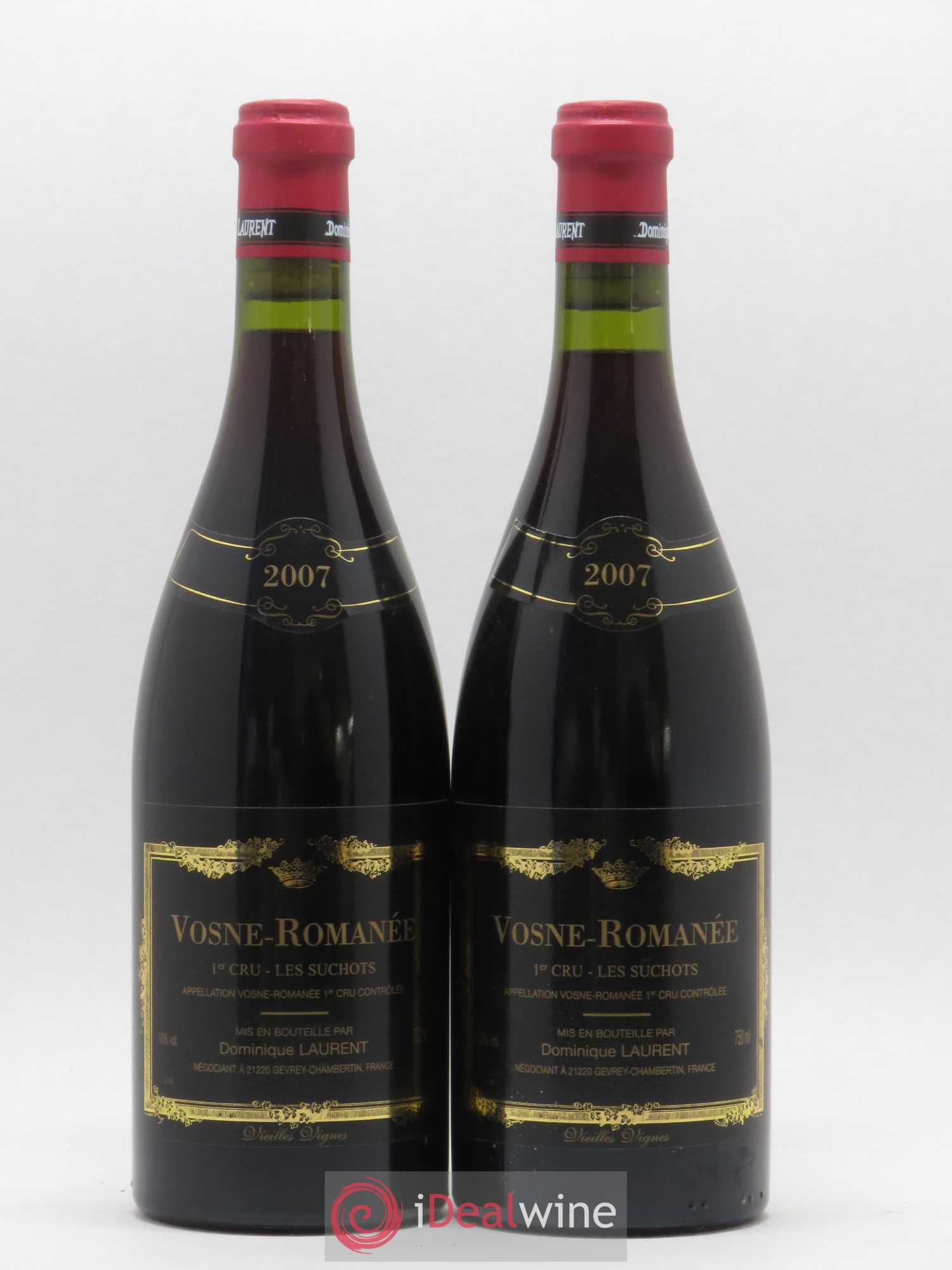 Vosne-Romanée 1er Cru Les Suchots Vieilles Vignes Dominique Laurent 2007 - Lot de 2 bouteilles - 0