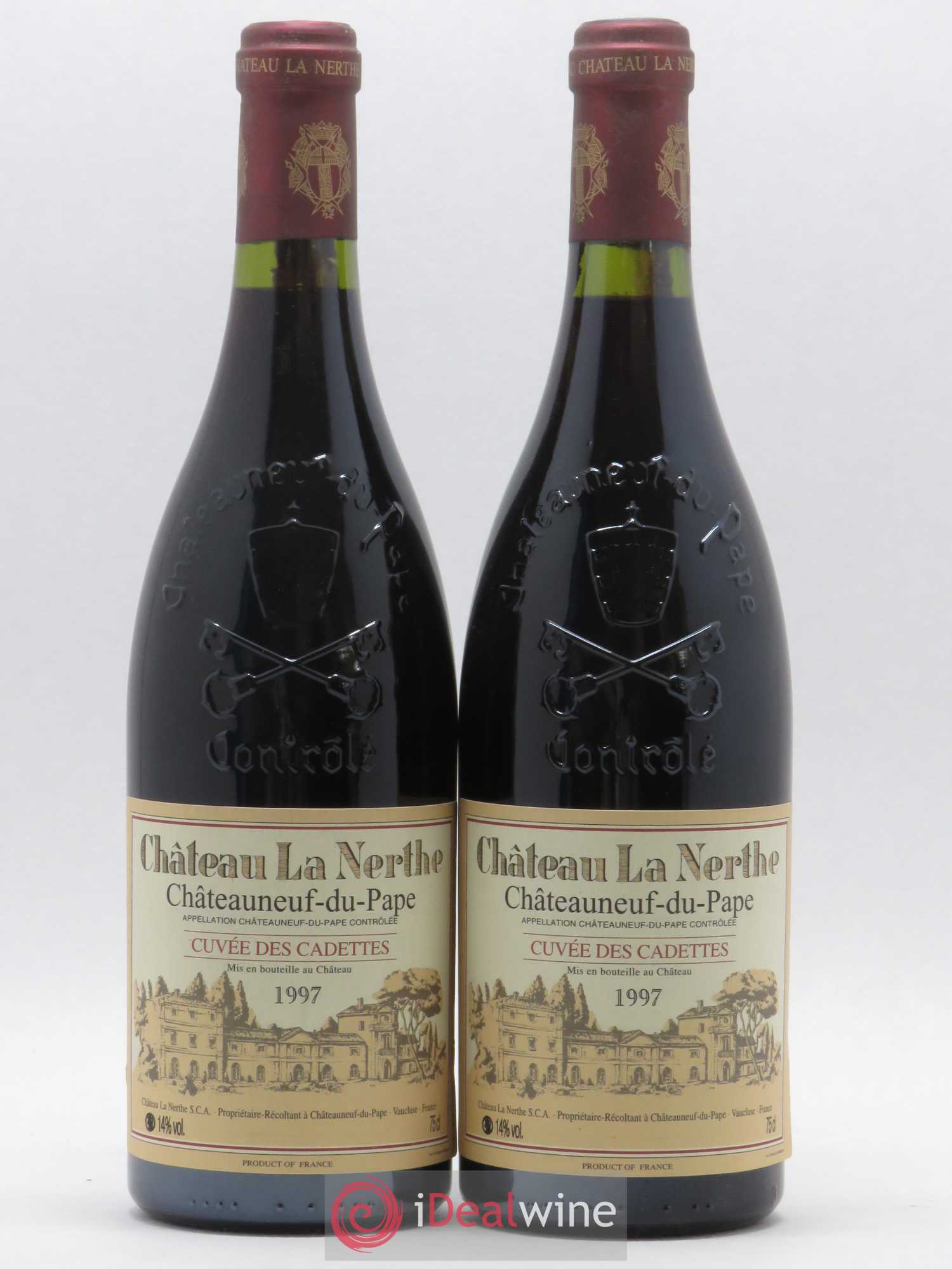 Châteauneuf-du-Pape Château La Nerthe Cuvée des Cadettes Famille Richard 1997 - Lot de 2 bouteilles - 0