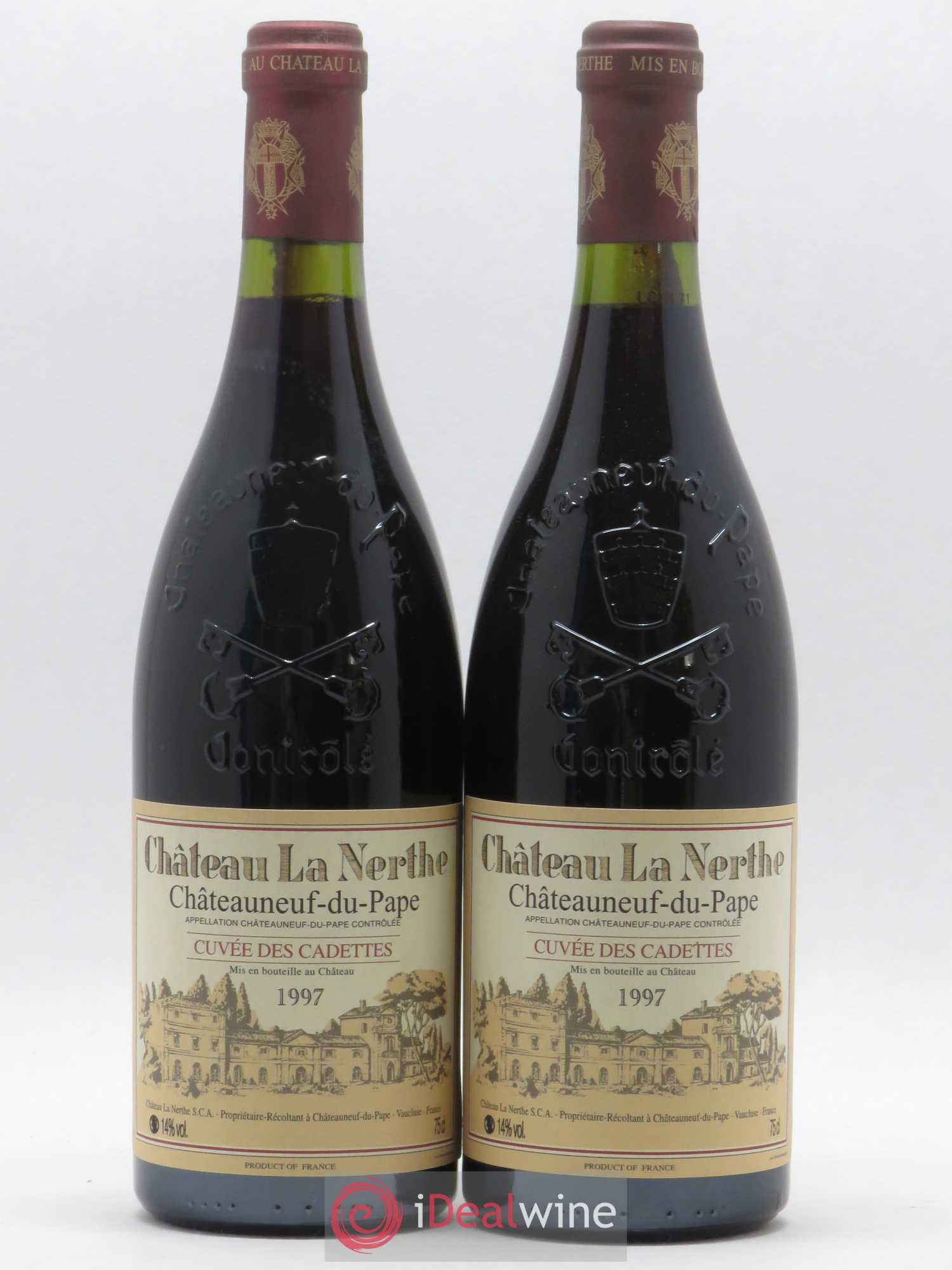Châteauneuf-du-Pape Château La Nerthe Cuvée des Cadettes Famille Richard 1997 - Lot de 2 bouteilles - 0