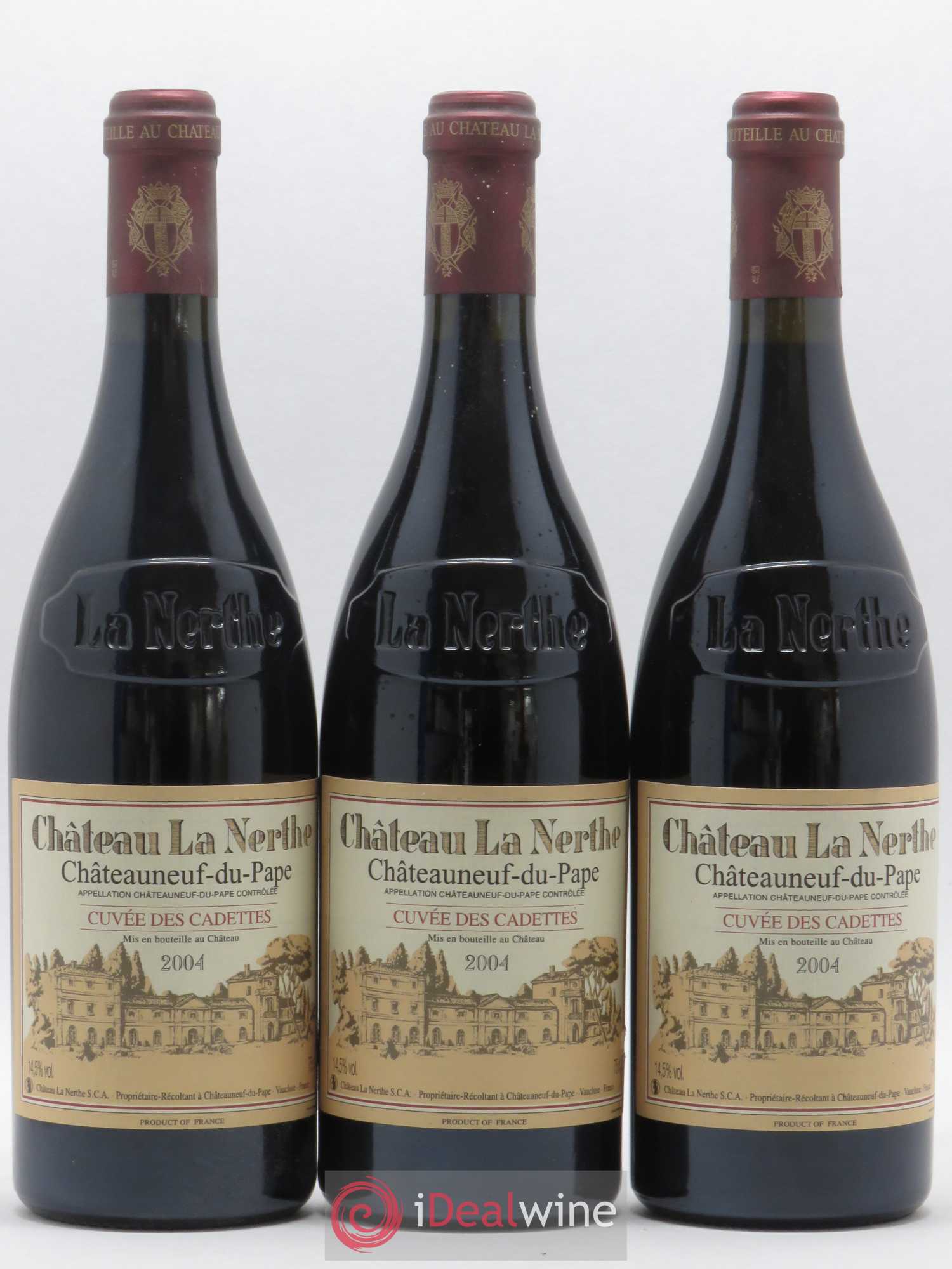Châteauneuf-du-Pape Château La Nerthe Cuvée des Cadettes Famille Richard 2004 - Lot de 3 bouteilles - 0
