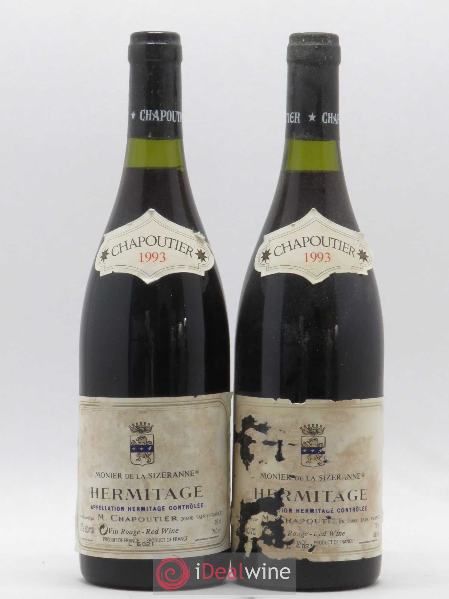Hermitage Monier de La Sizeranne Chapoutier 1993 - Lot de 2 bouteilles - 0