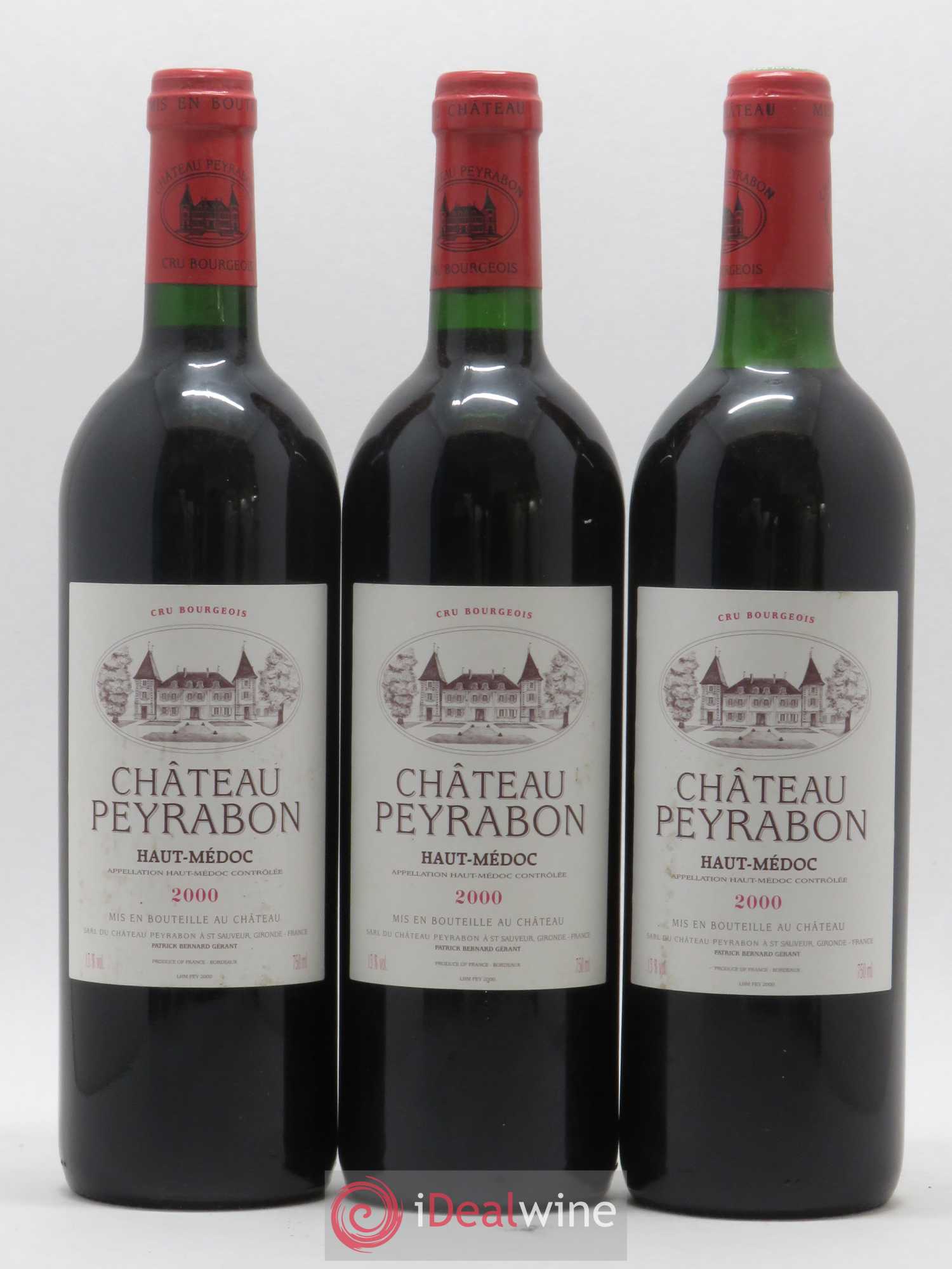 Château Peyrabon Cru Bourgeois 2000 - Lot de 3 bouteilles - 0