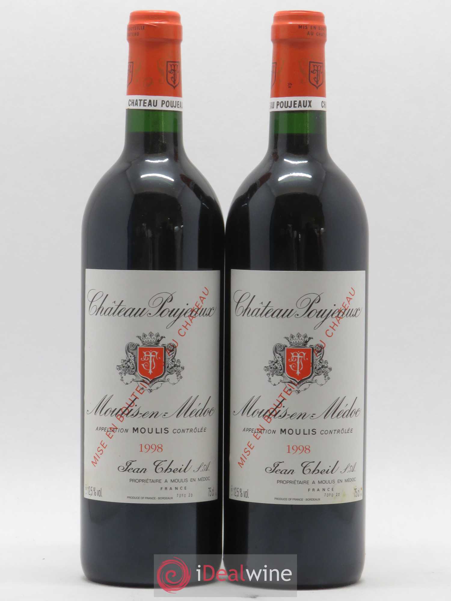 Château Poujeaux 1998 - Lot de 2 bouteilles - 0