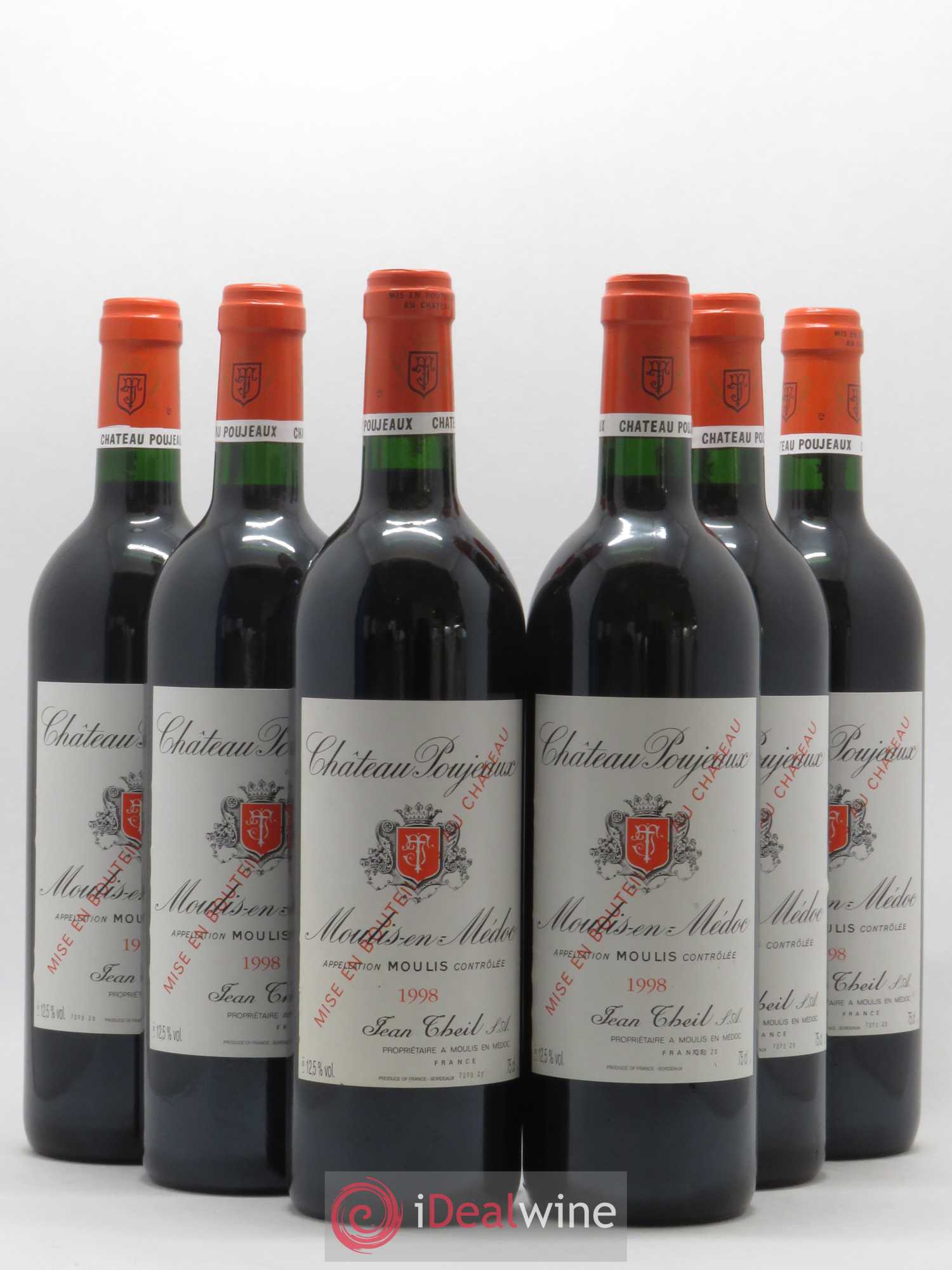 Château Poujeaux 1998 - Lot de 6 bouteilles - 0