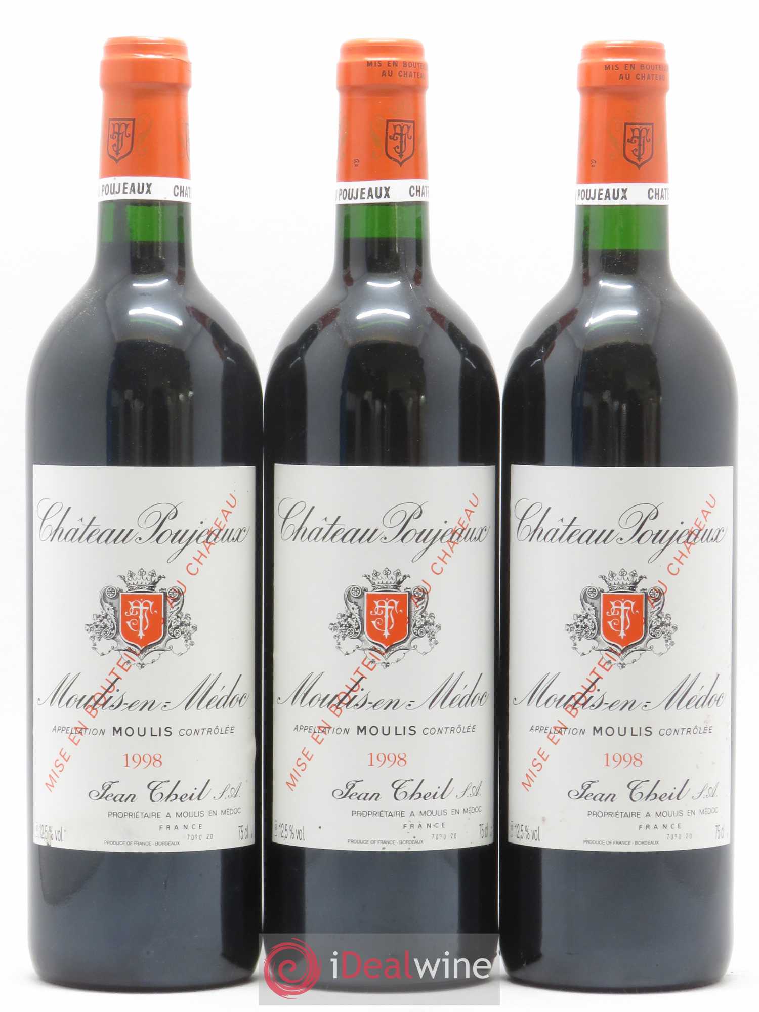Château Poujeaux 1998 - Lot de 12 bouteilles - 1