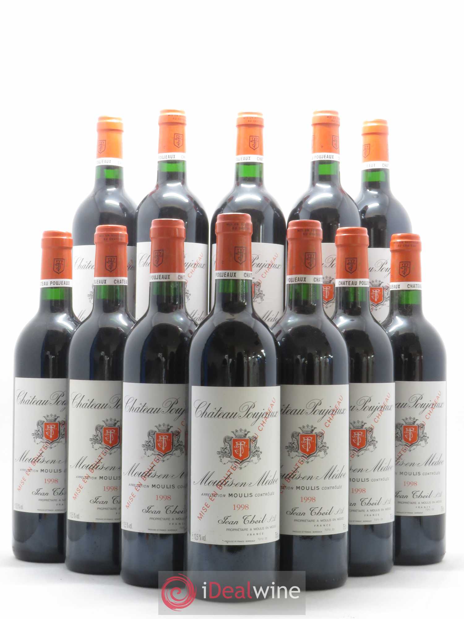 Château Poujeaux 1998 - Lot de 12 bouteilles - 0