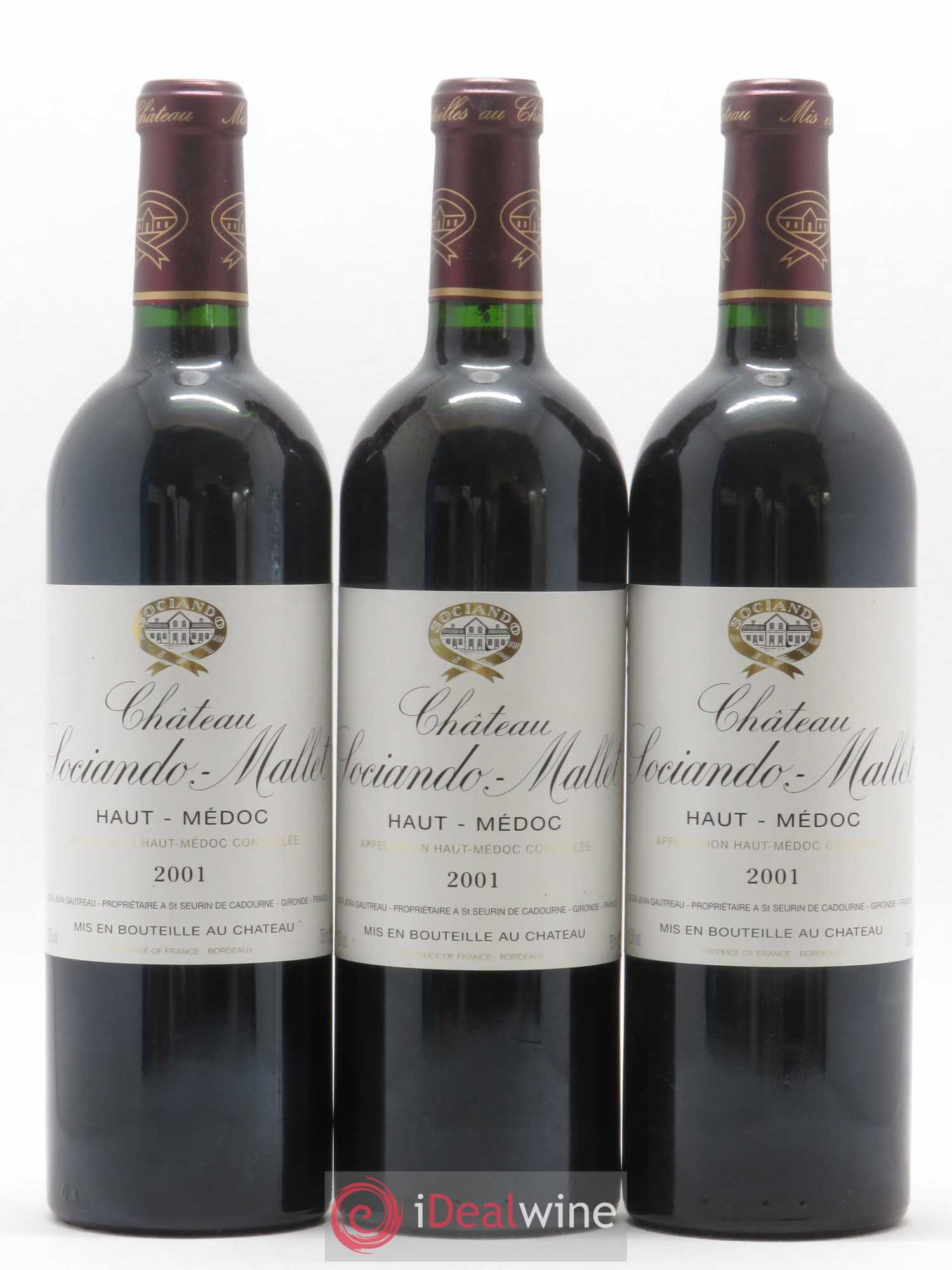 Château Sociando Mallet 2001 - Lot de 12 bouteilles - 1