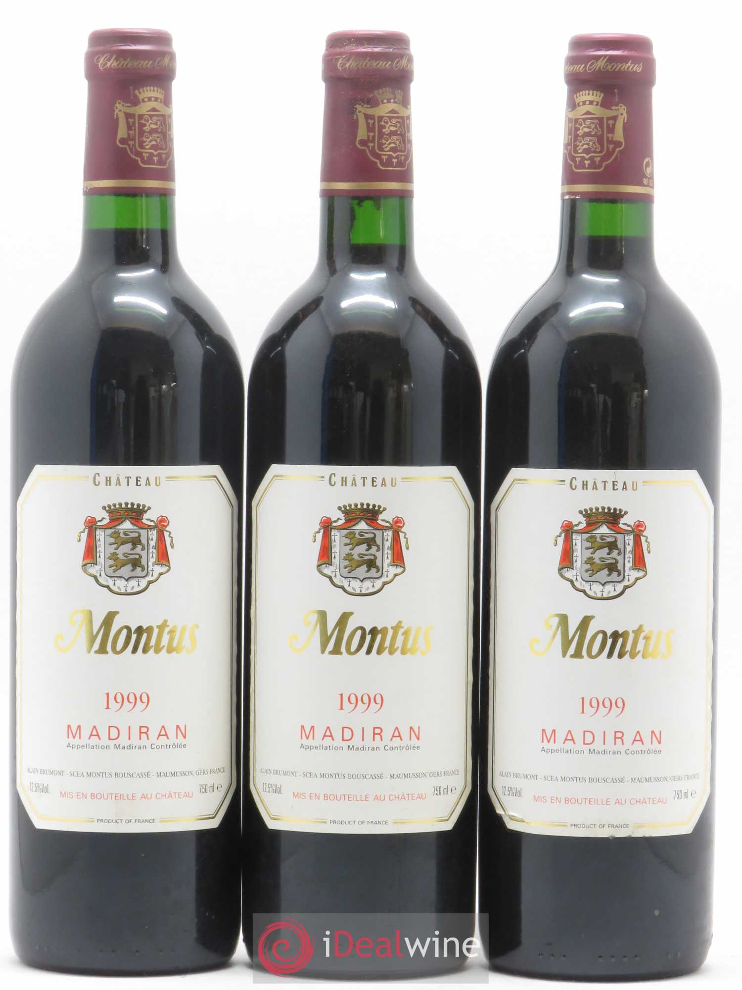 Madiran Château Montus Alain Brumont 1999 - Lot de 3 bouteilles - 0