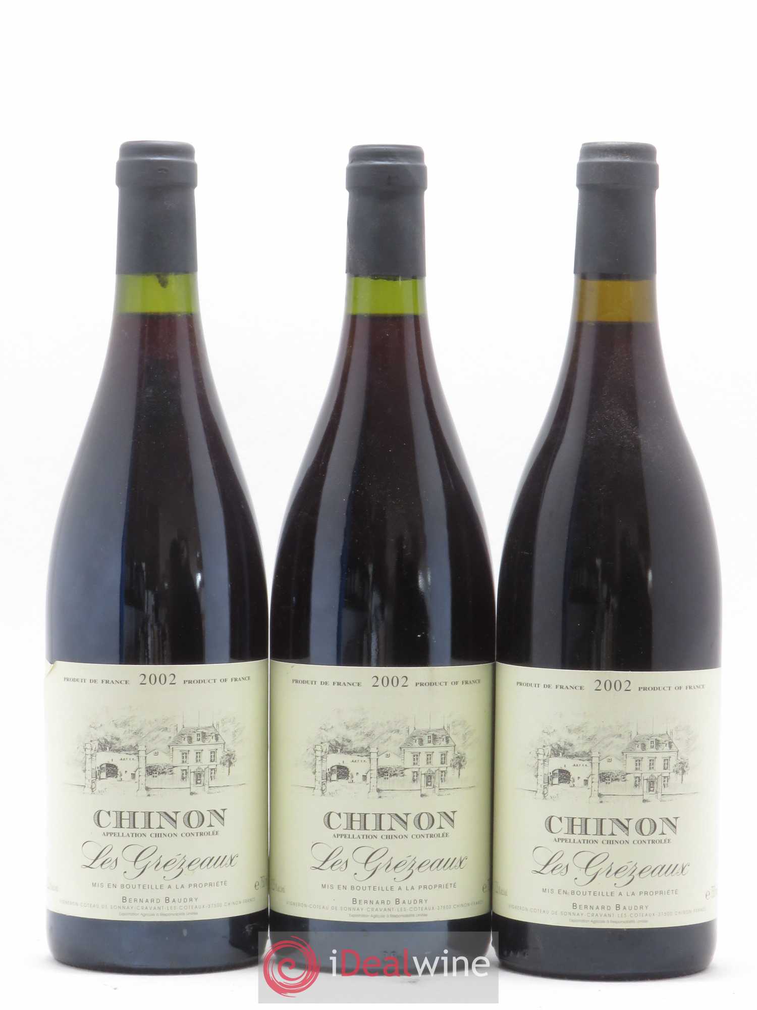 Chinon Les Grézeaux Bernard Baudry 2002 - Lot de 3 bouteilles - 0