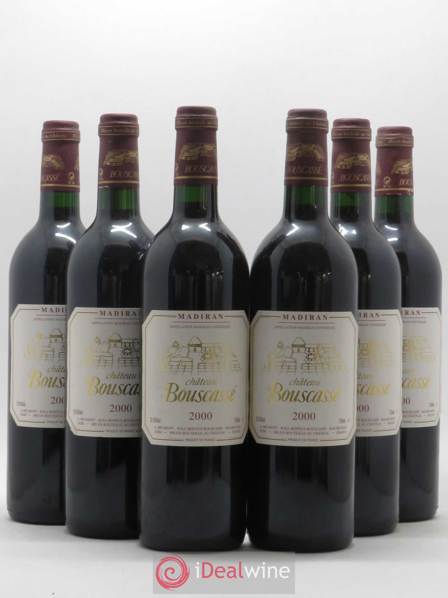 Madiran Château Bouscassé Alain Brumont 2000 - Lot de 6 bouteilles - 0