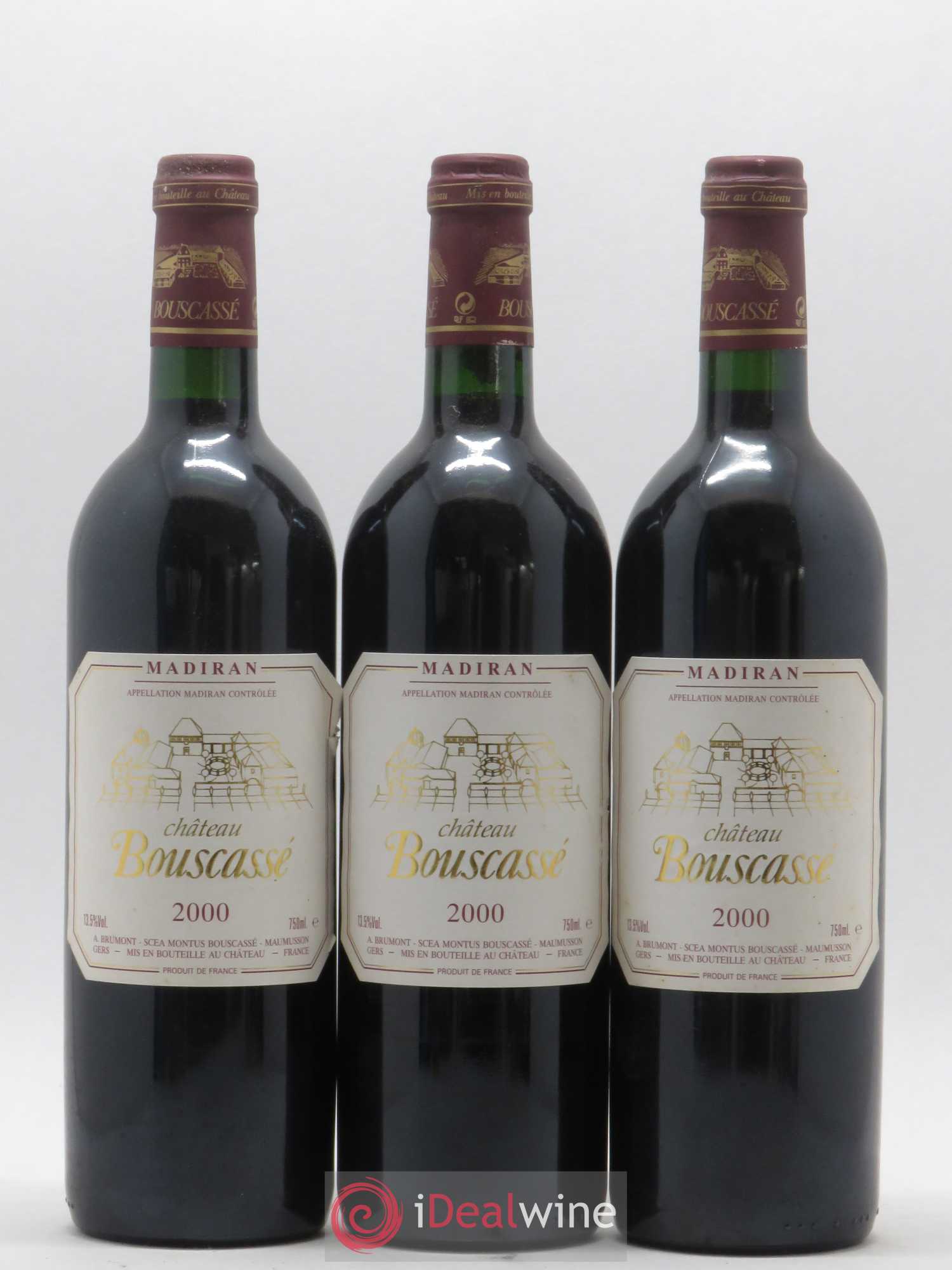 Madiran Château Bouscassé Alain Brumont 2000 - Lot de 3 bouteilles - 0