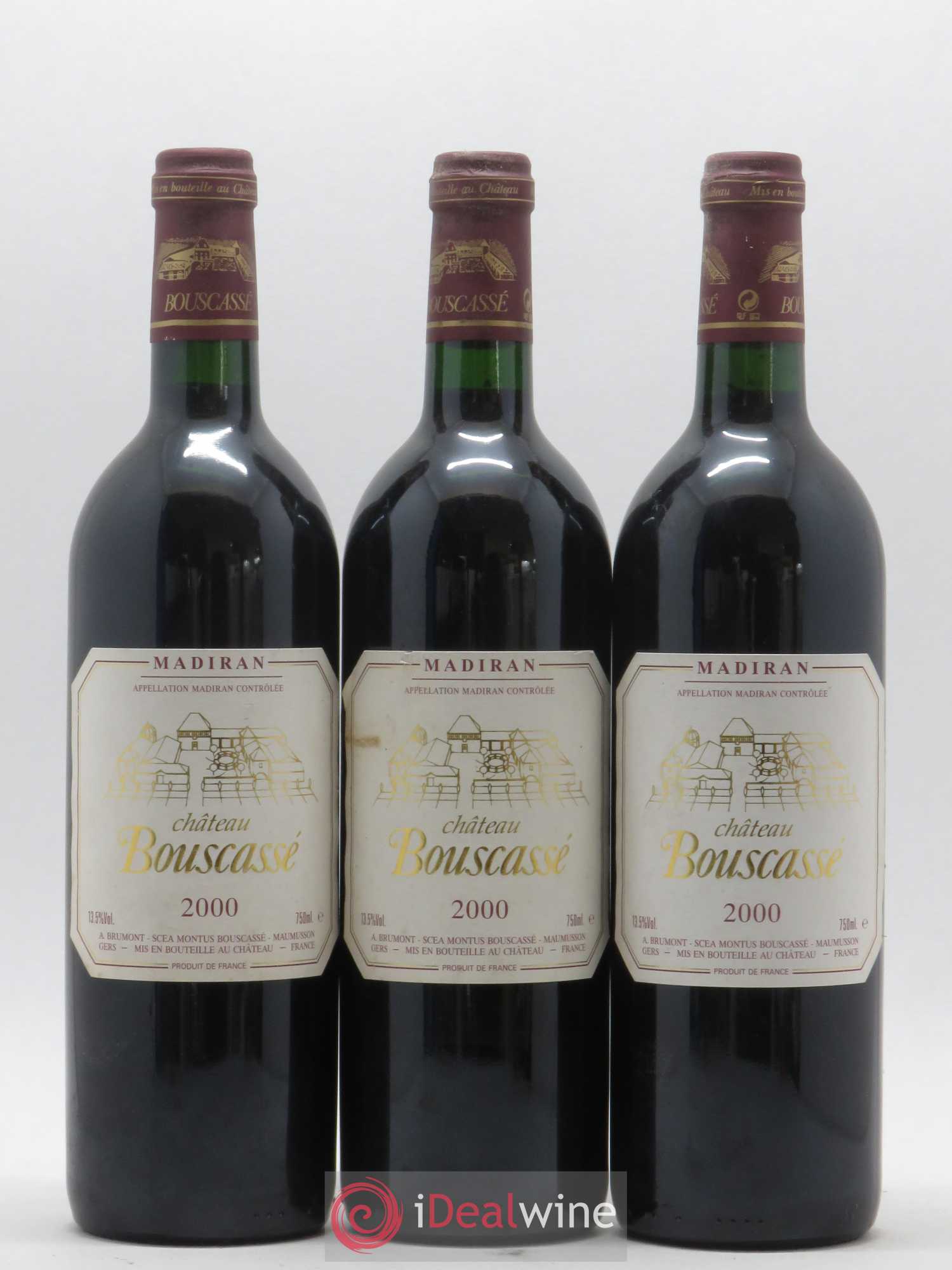 Madiran Château Bouscassé Alain Brumont 2000 - Lot de 3 bouteilles - 0